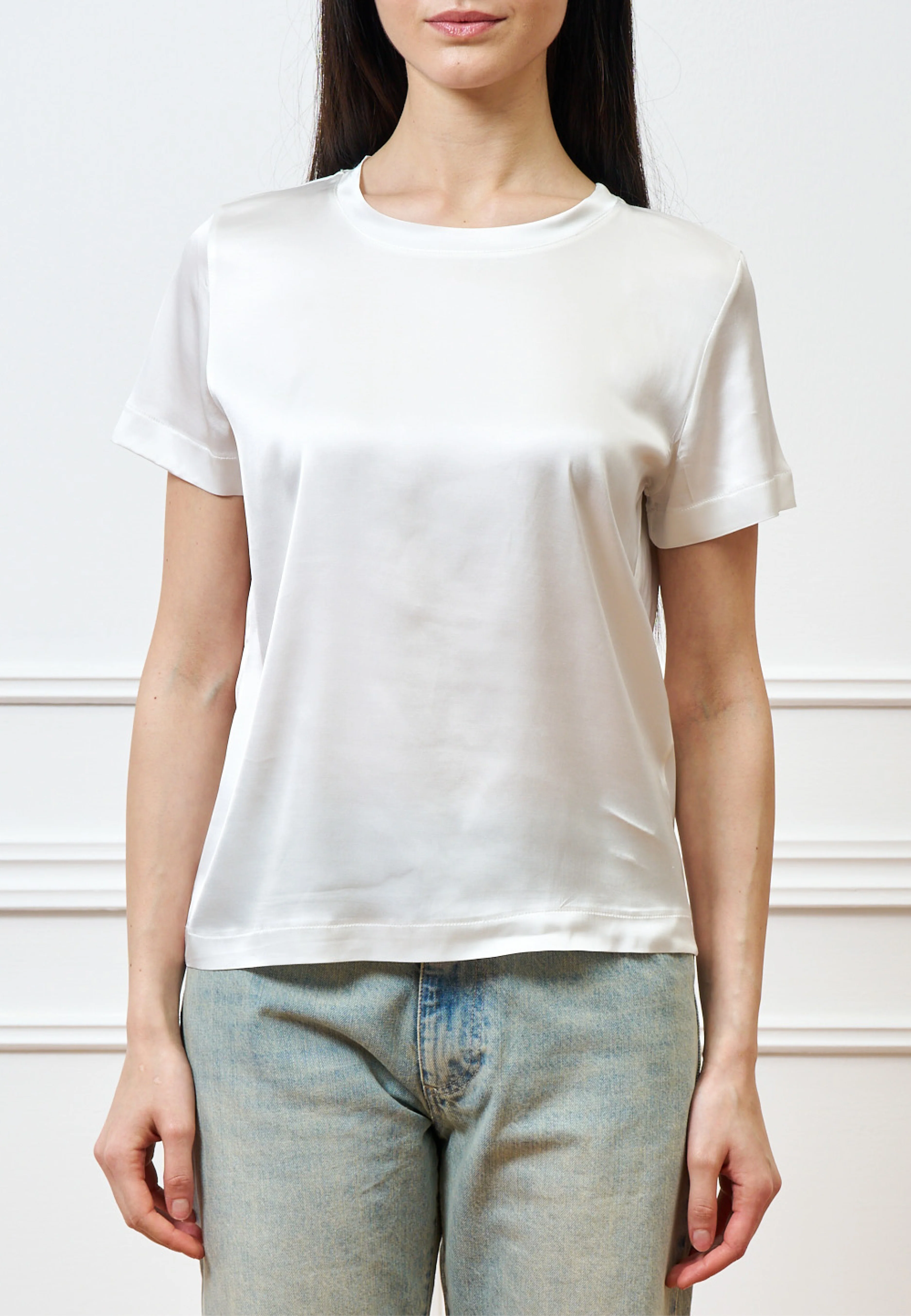 Blusa in raso di viscosa - AVORIO
