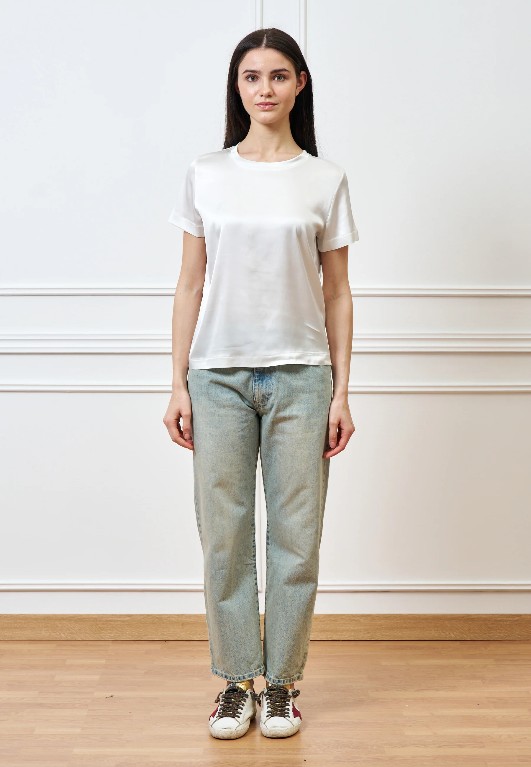 Blusa in raso di viscosa - AVORIO - Image 2