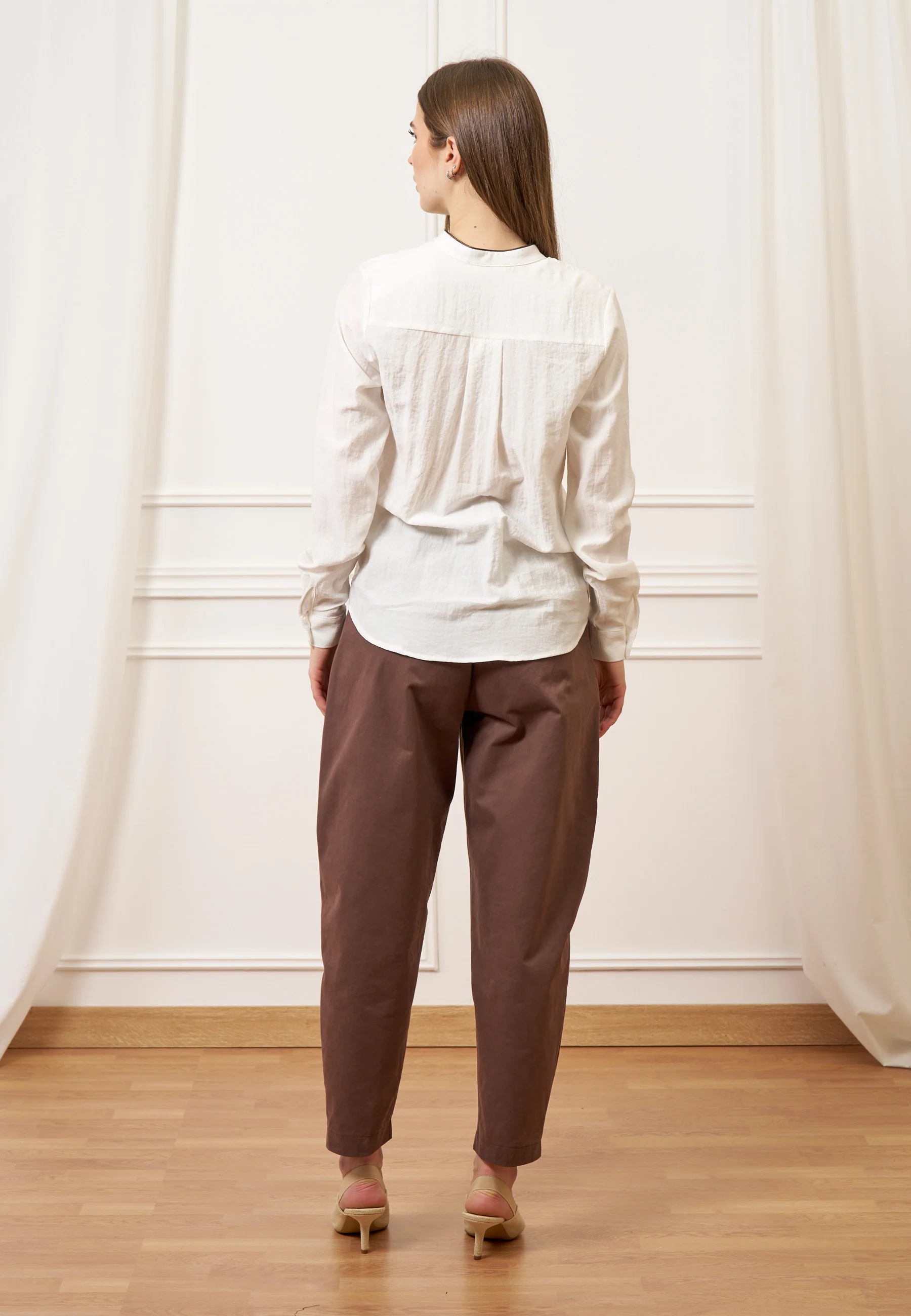 Camicia con profili a contrasto - BIANCO - Image 4