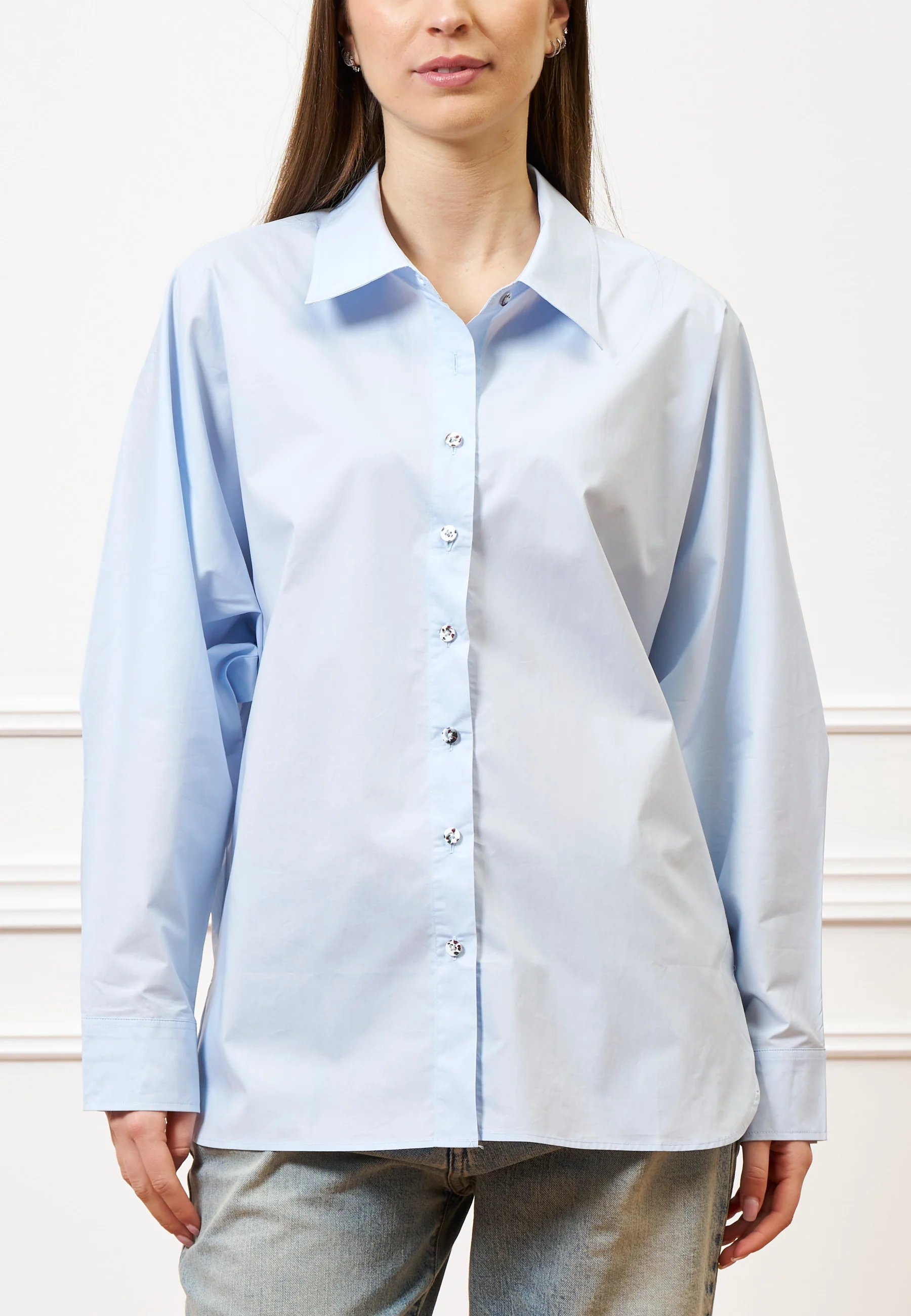 Camicia maniche a pipistrello - CELESTE