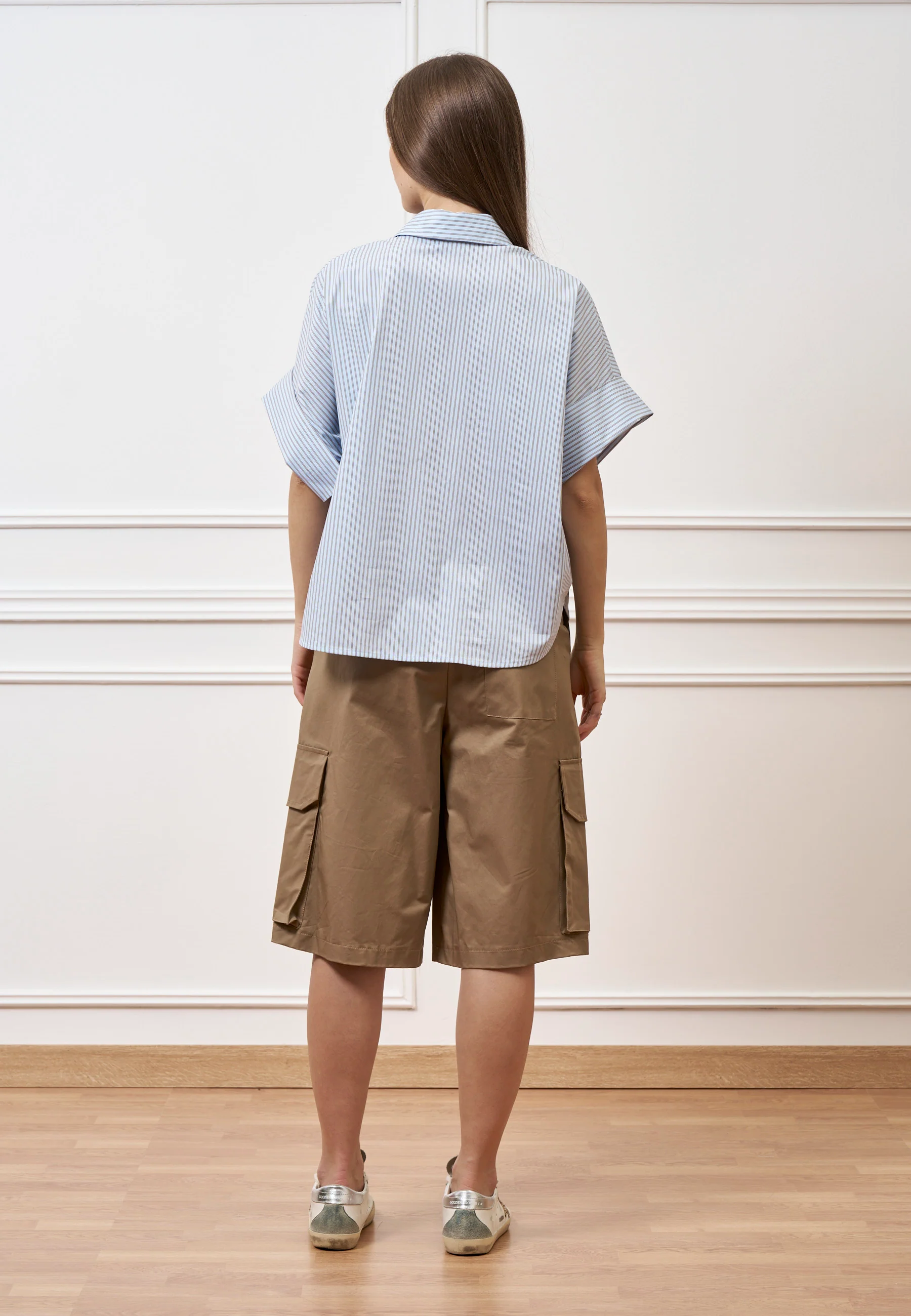 Camicia over a righe - CELESTE - Image 5