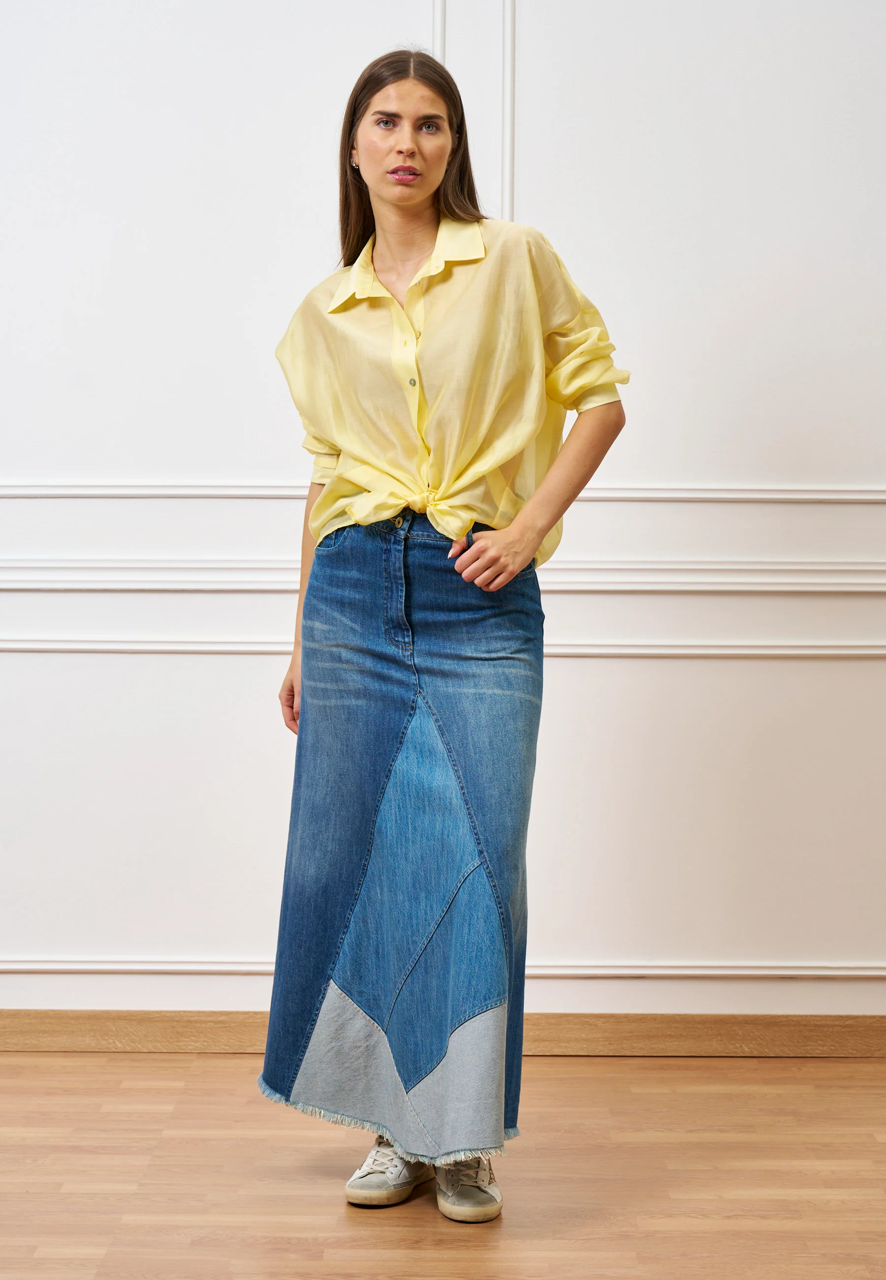 Camicia over in mussola - GIALLO - Image 3