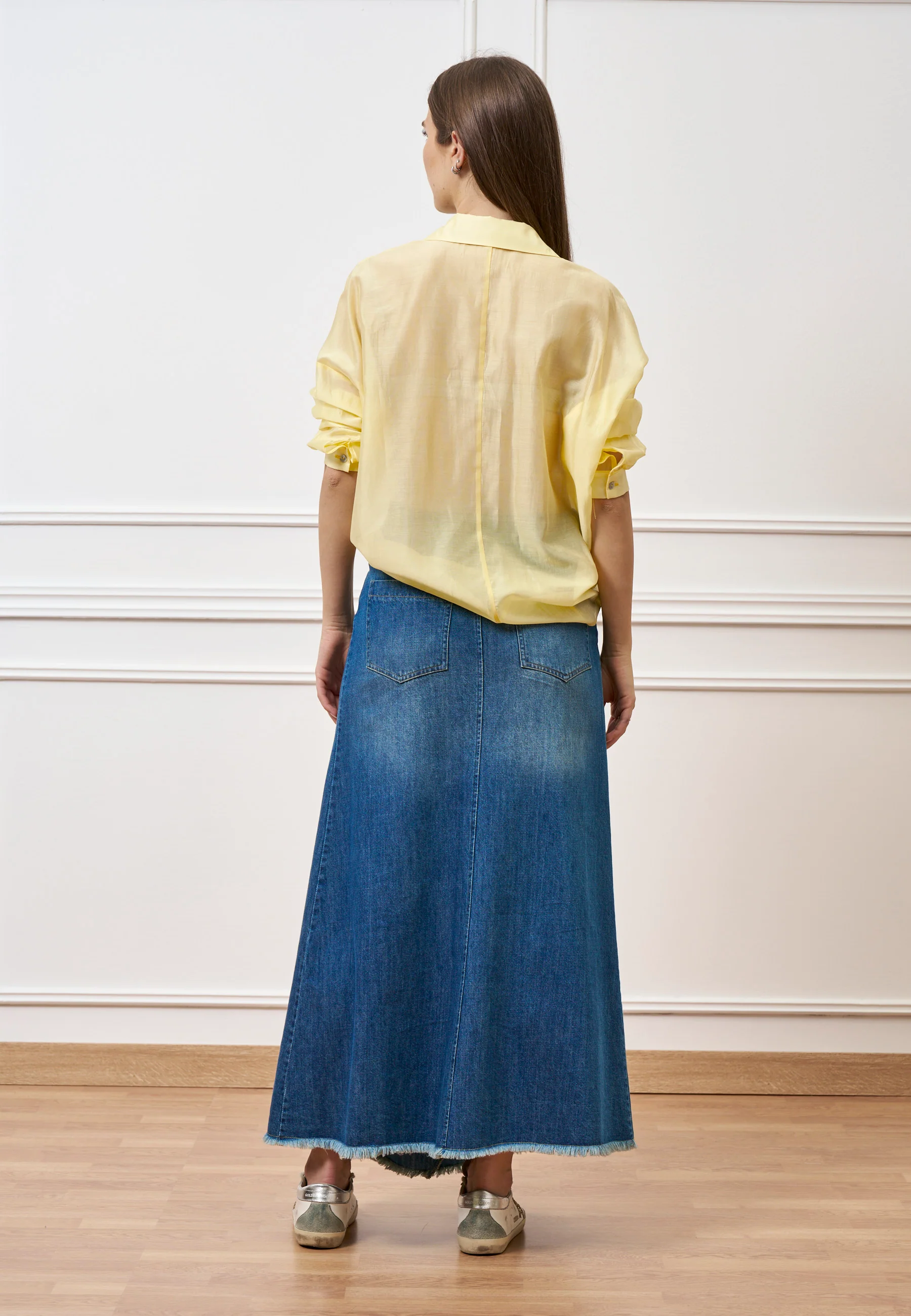 Camicia over in mussola - GIALLO - Image 6