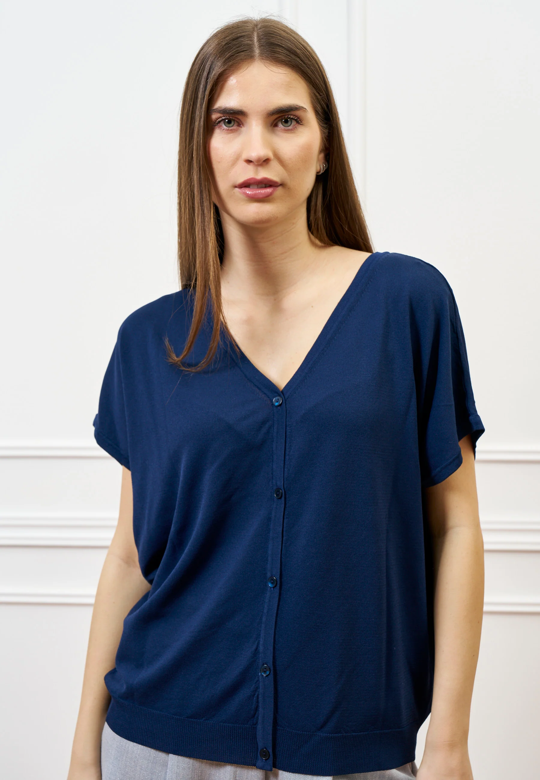 Cardigan over smanicato - BLU - Image 3