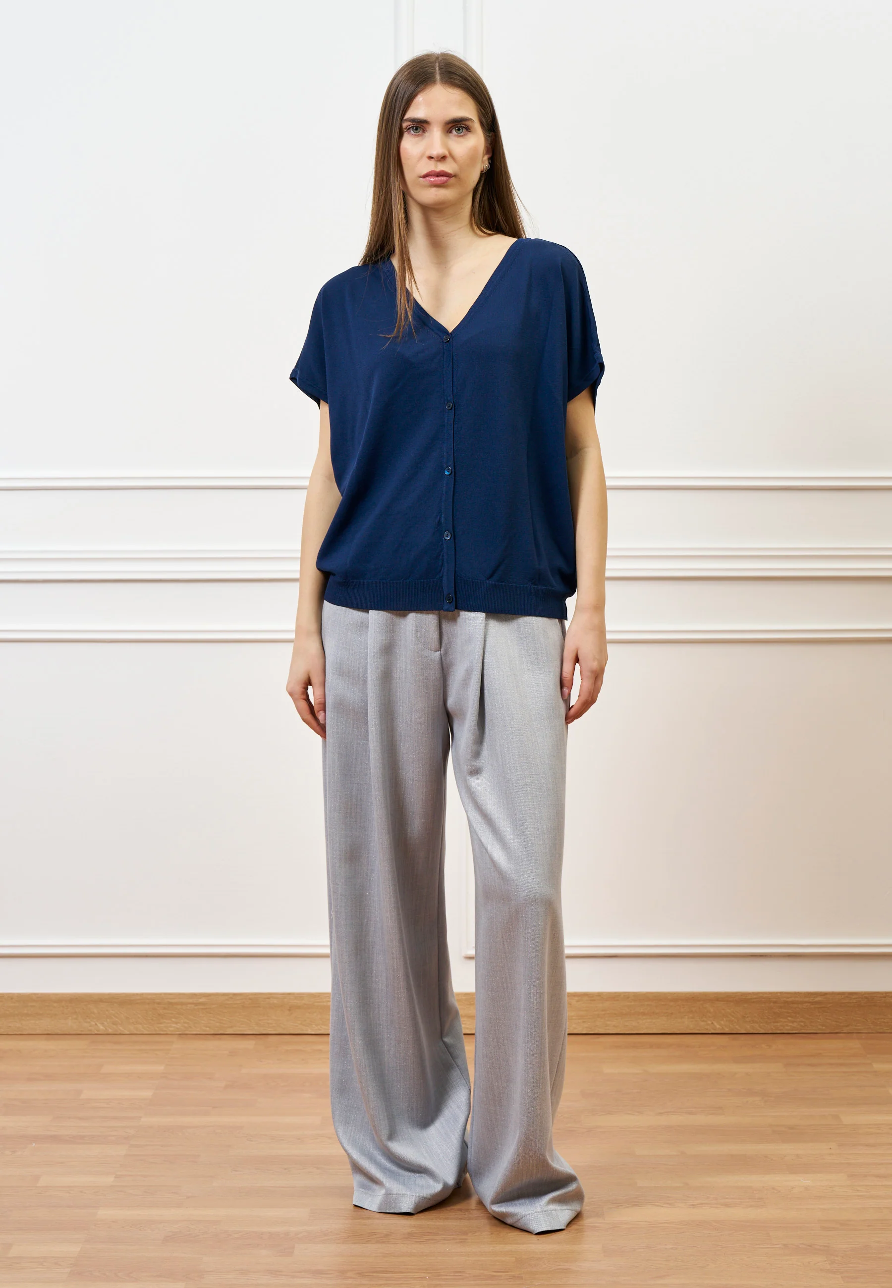 Cardigan over smanicato - BLU - Image 6