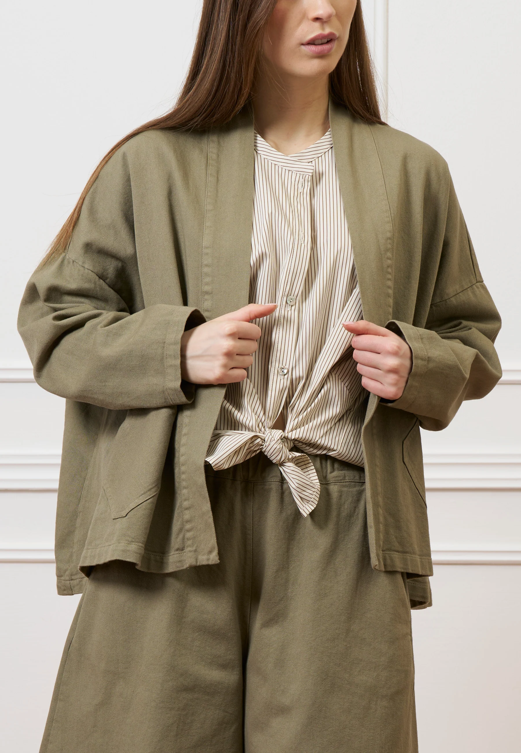 Giacca caban in gabardina - MILITARE