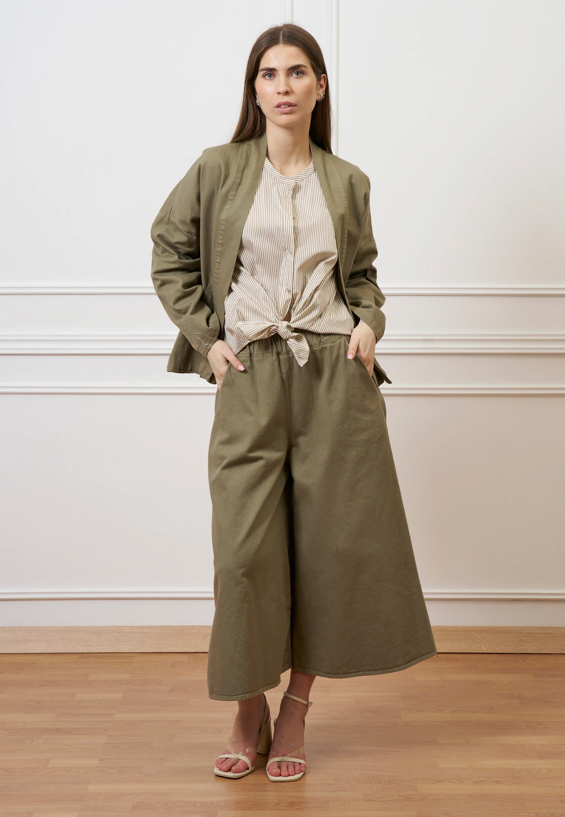 Giacca caban in gabardina - MILITARE - Image 2