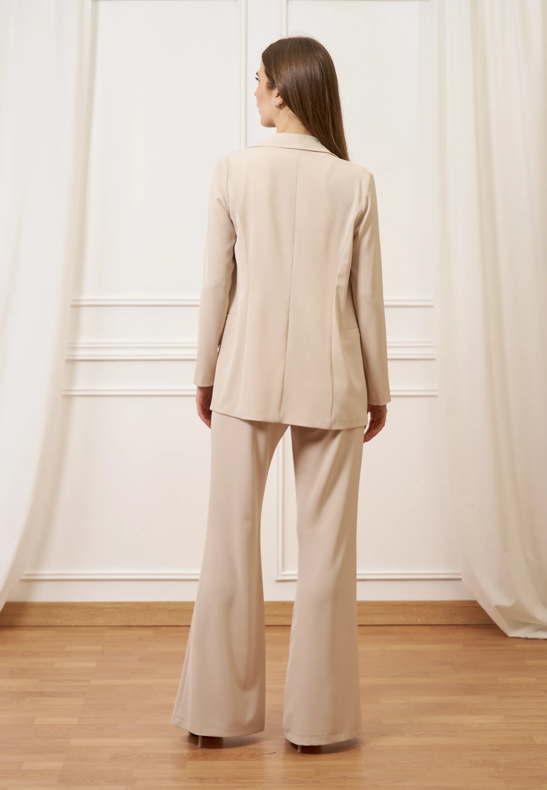 Giacca monopetto lunga - BEIGE - Image 3
