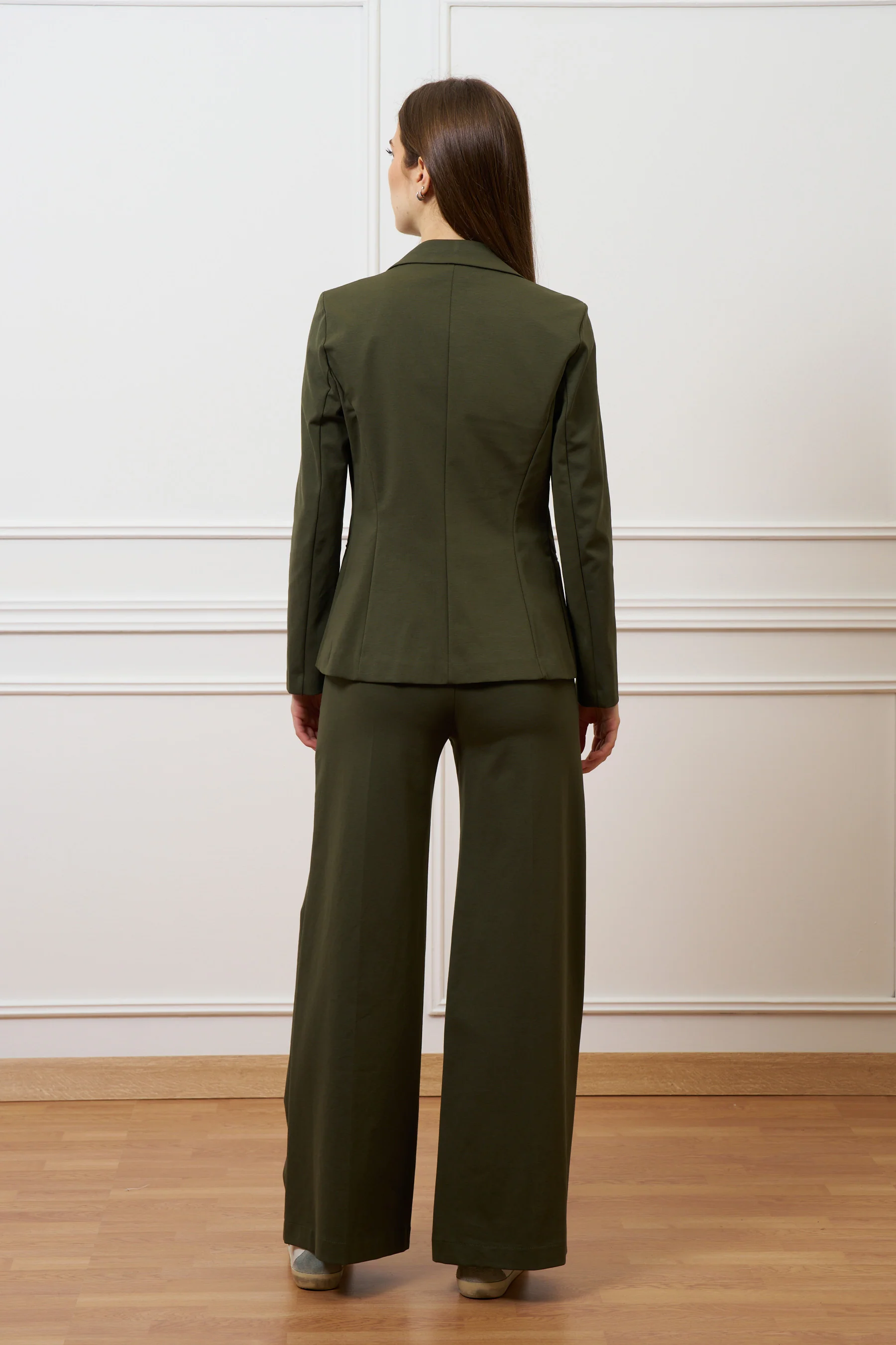 Giacca monopetto punto milano - MILITARE - Image 4