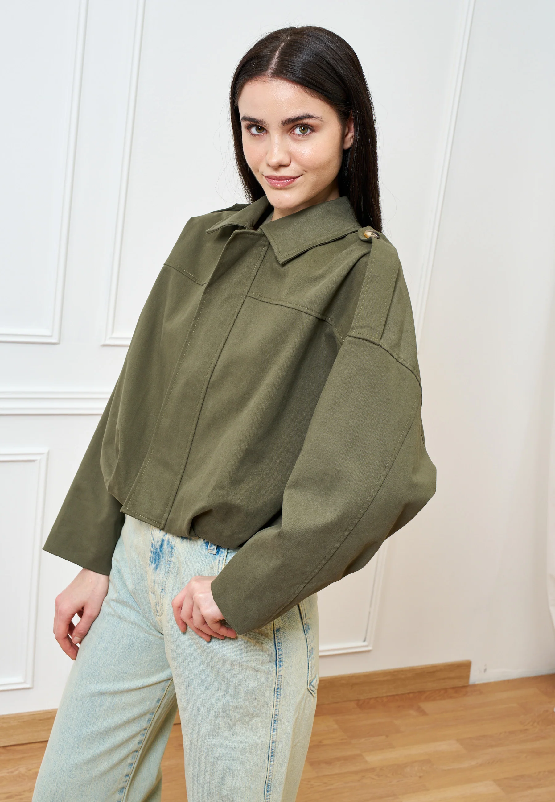 Giubbino arricciato sul fondo - MILITARE - Image 3