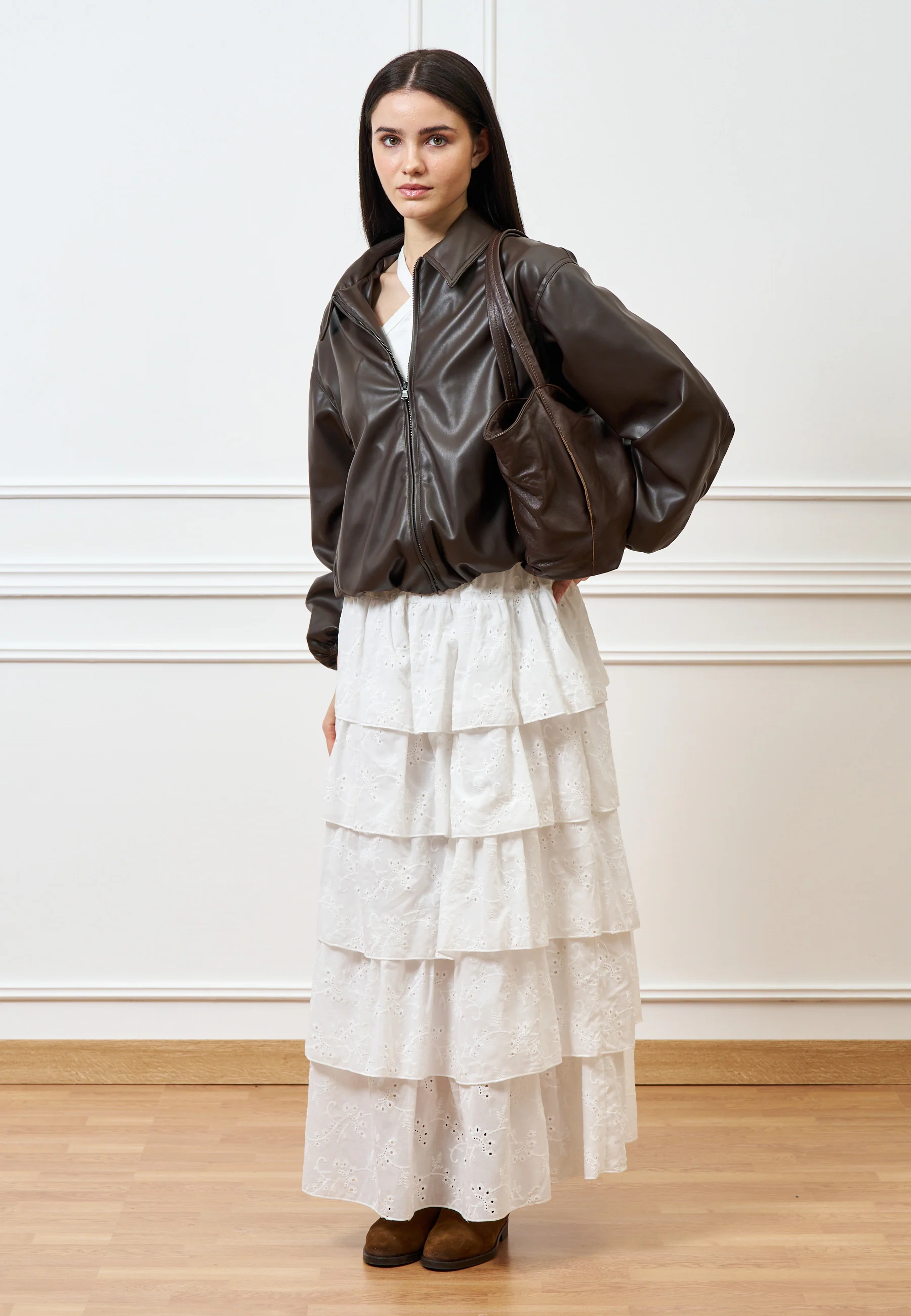 Giubbino bomber in ecopelle - MARRONE - Image 3