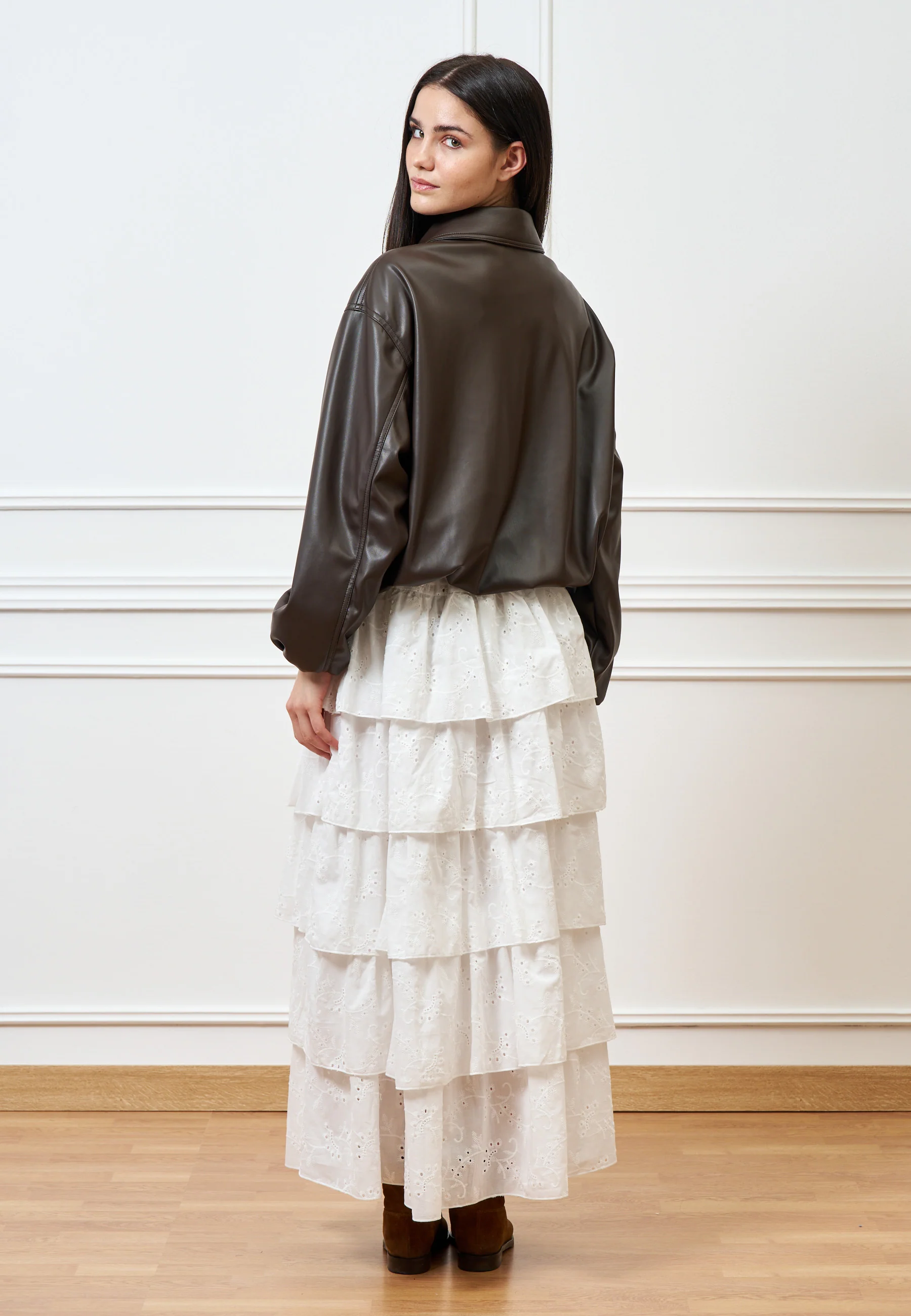 Giubbino bomber in ecopelle - MARRONE - Image 4