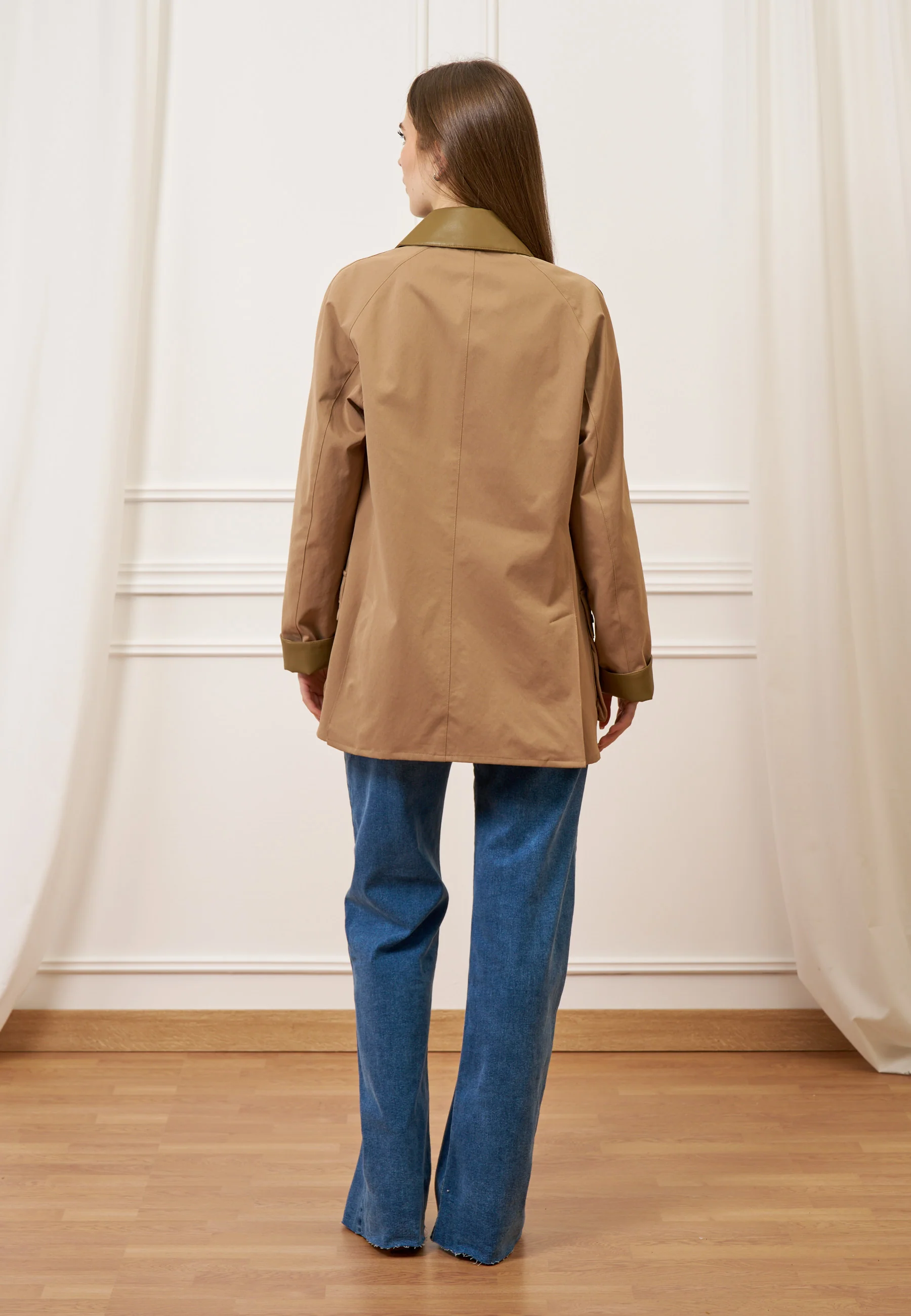 Giubbino con inserti ecopelle - BEIGE - Image 5