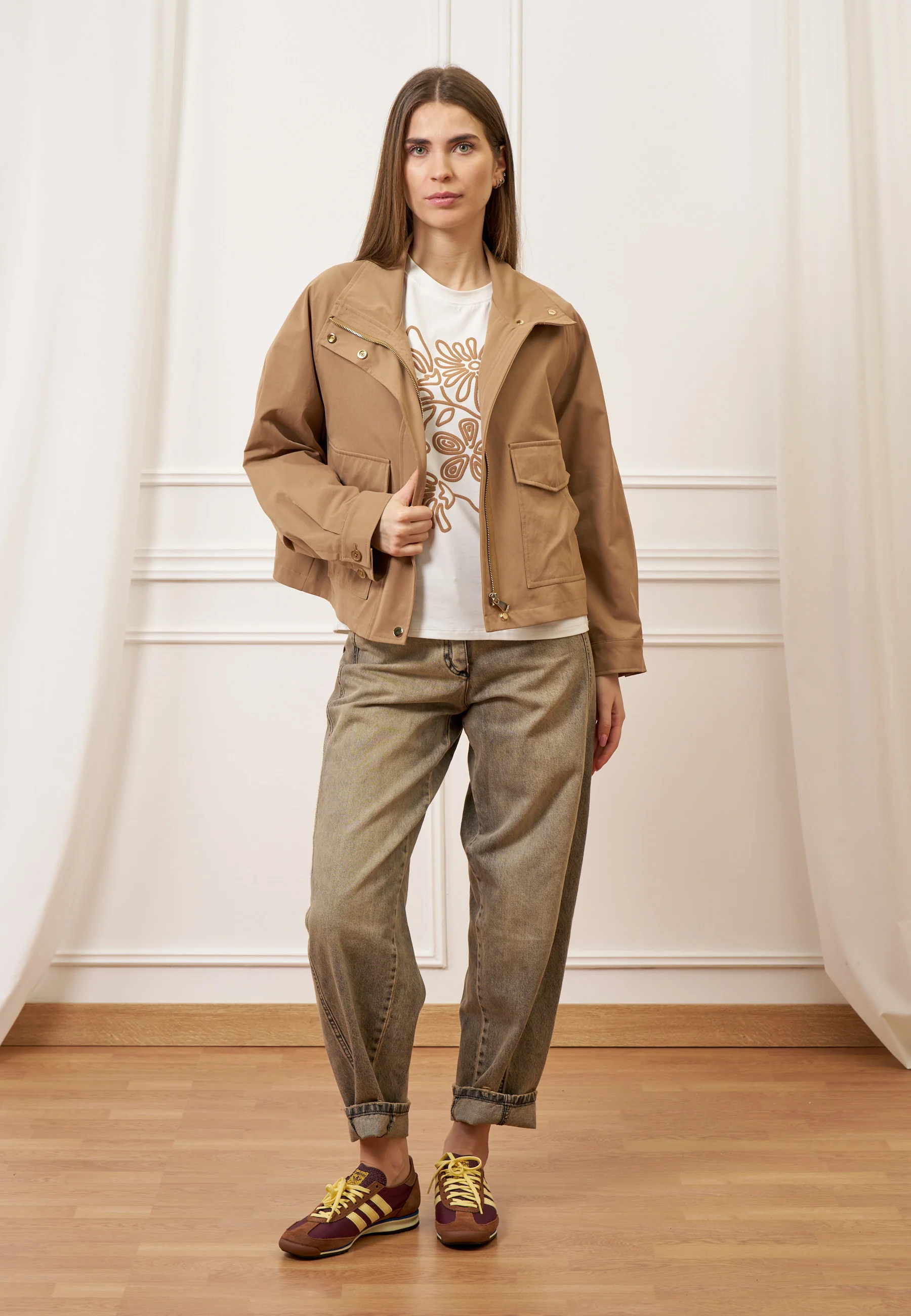 Giubbino con tasche frontali - BEIGE - Image 4