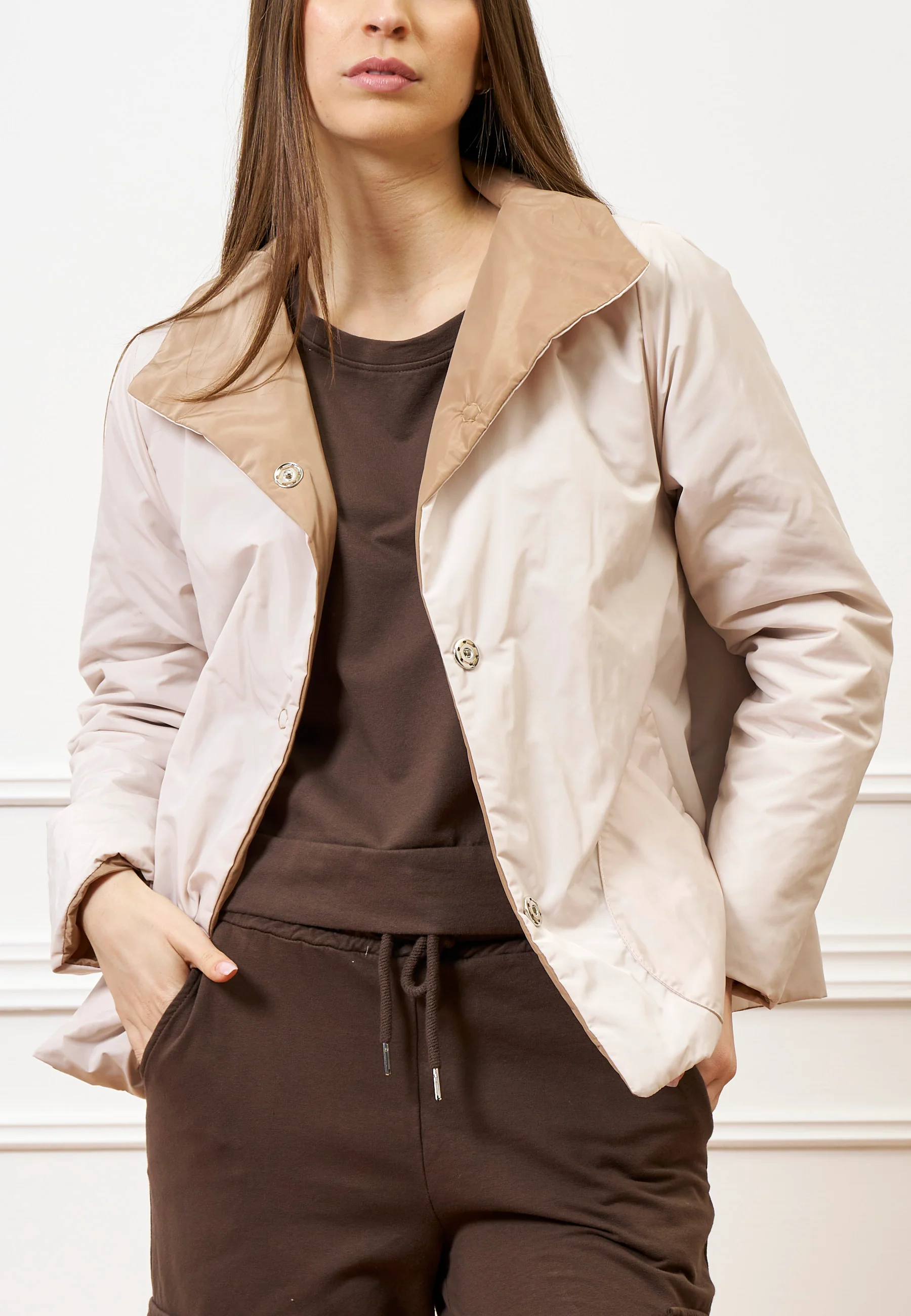 Giubbino imbottito reversibile - BEIGE - Image 7