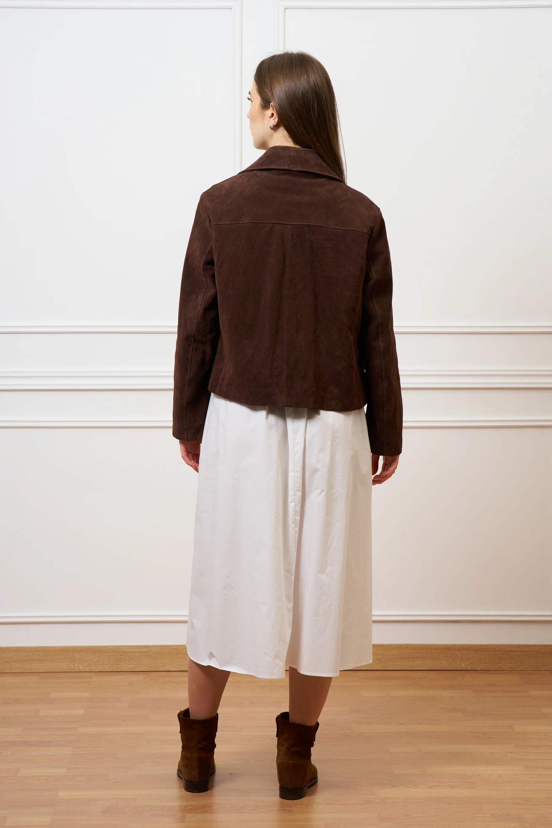 Giubbino in pelle scamosciata - MARRONE - Image 6
