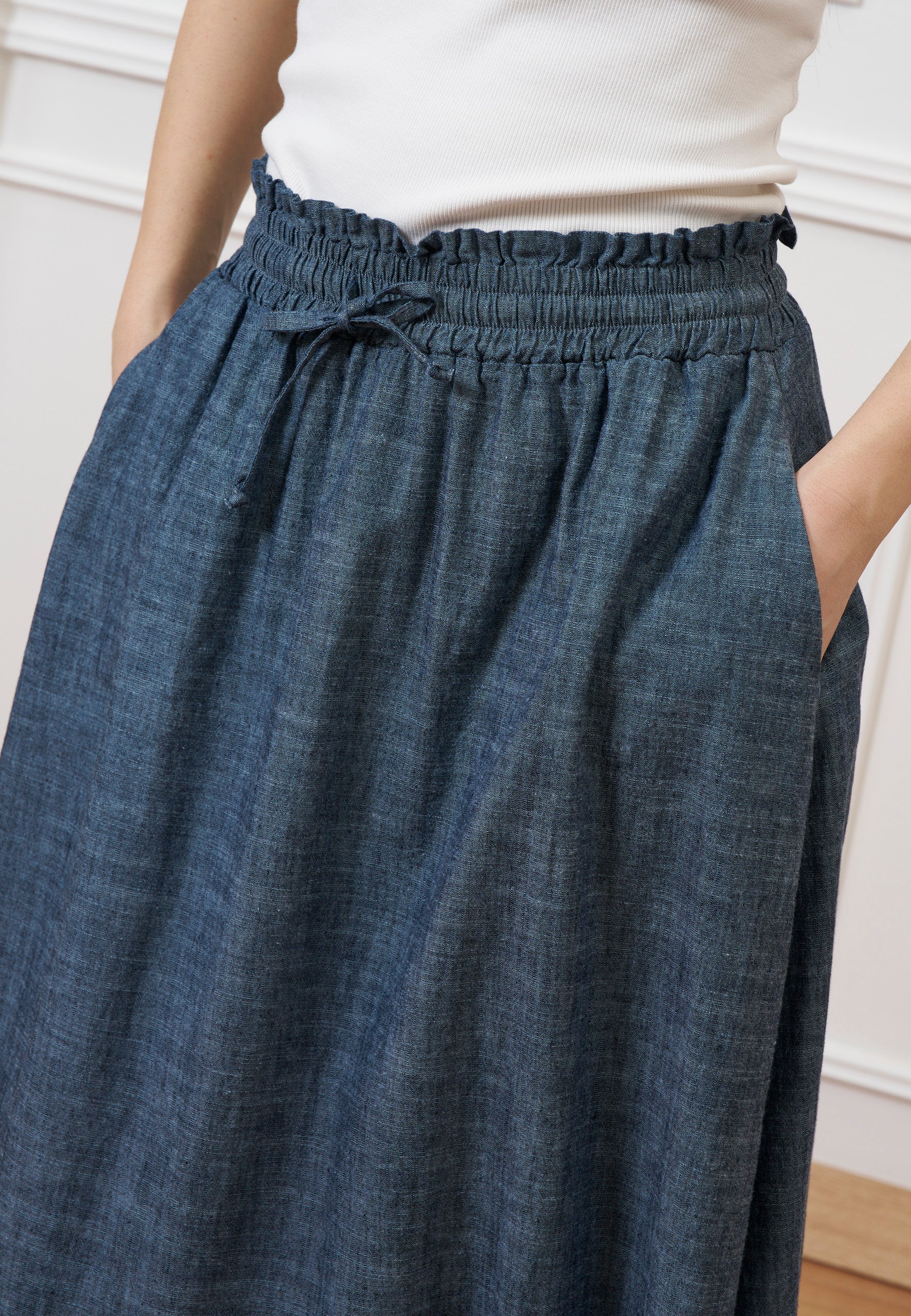 Gonna lunga effetto denim - JEANS - Image 3