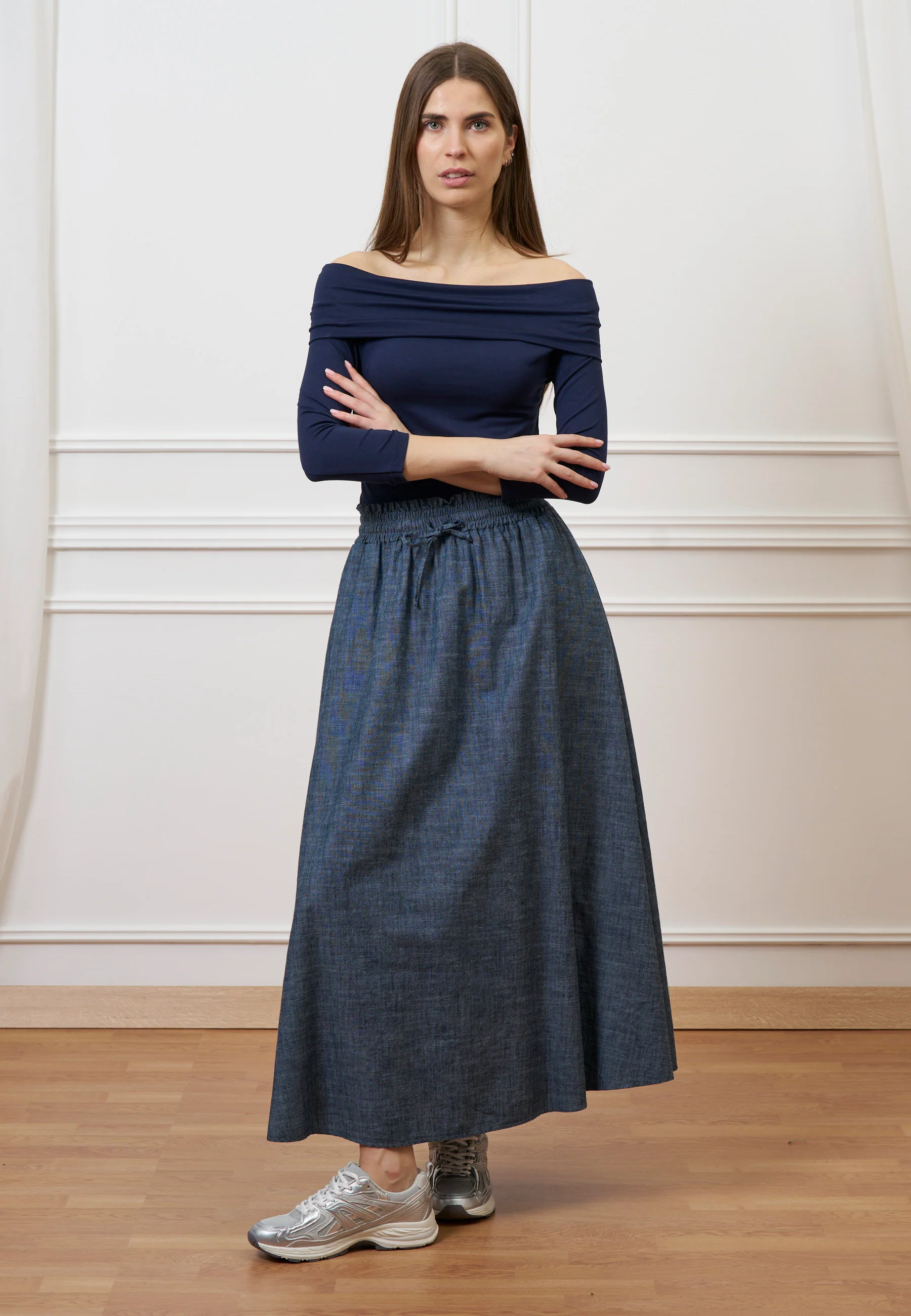 Gonna lunga effetto denim - JEANS - Image 5