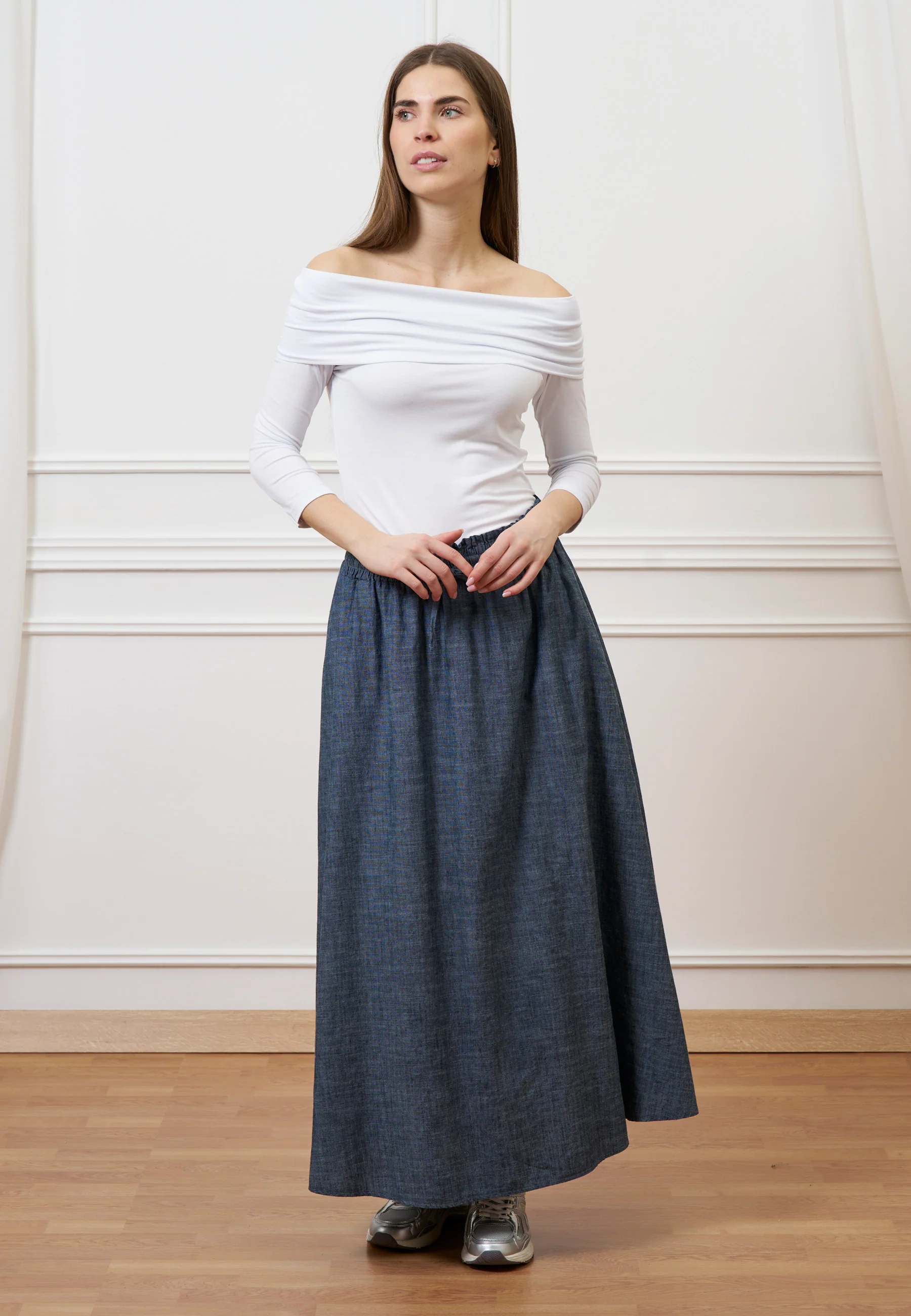 Gonna lunga effetto denim - JEANS - Image 8