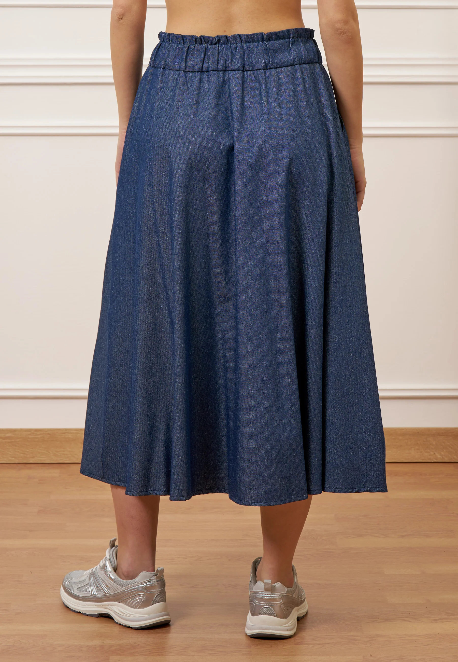 Gonna midi a ruota effetto denim - JEANS - Image 6