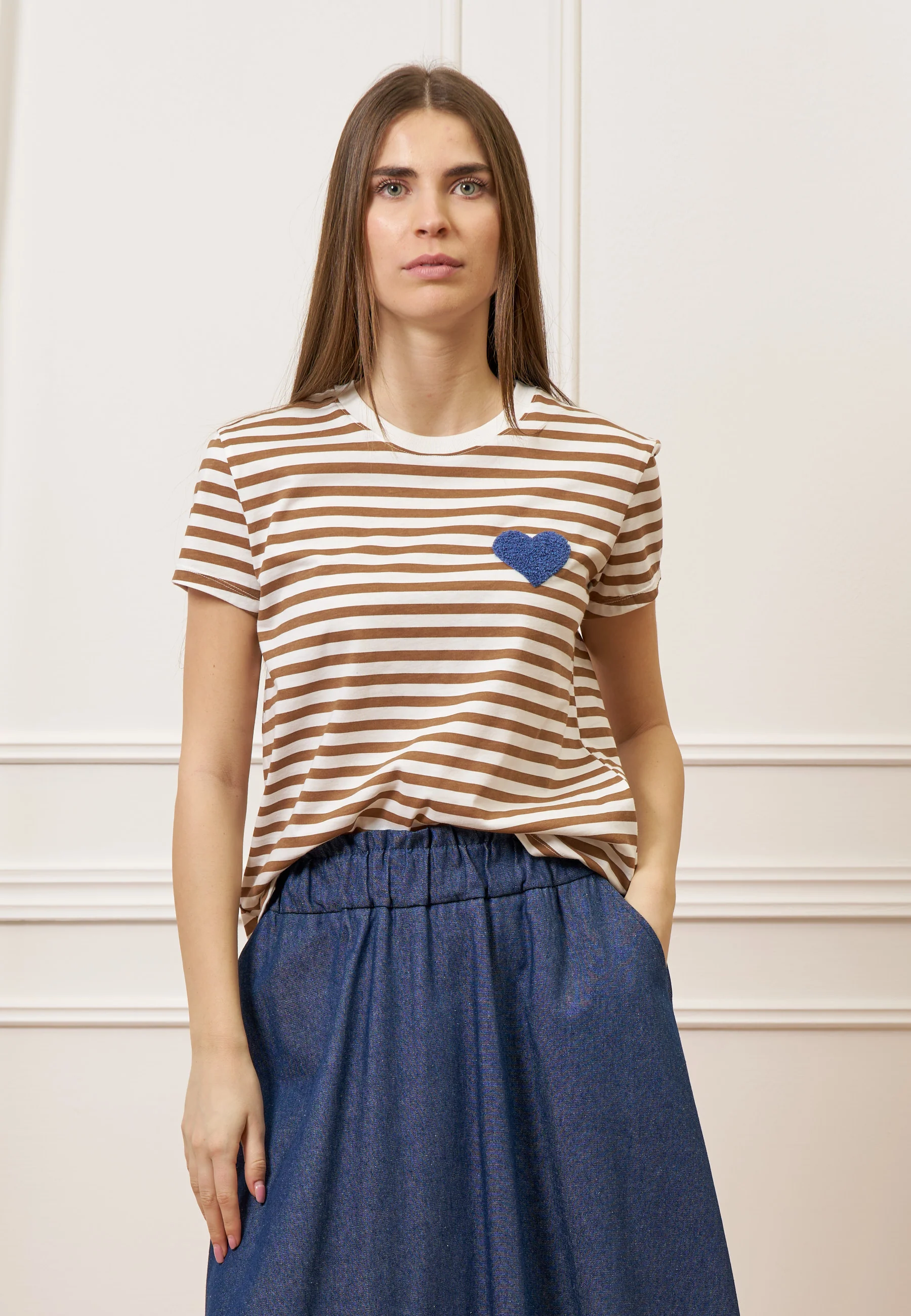 Gonna midi a ruota effetto denim - JEANS - Image 8