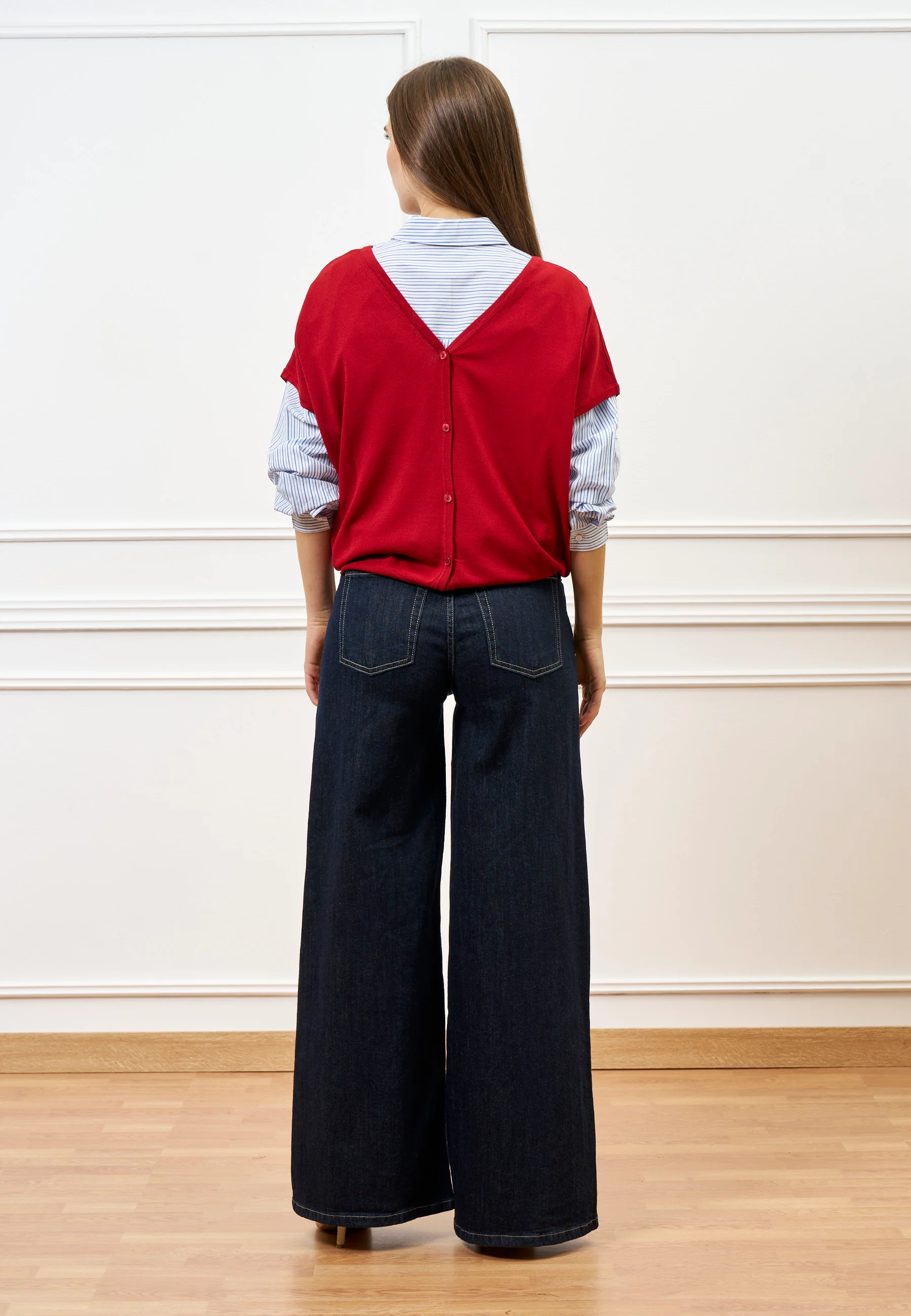 Jeans a vita alta con gamba ampia - JEANS - Image 7