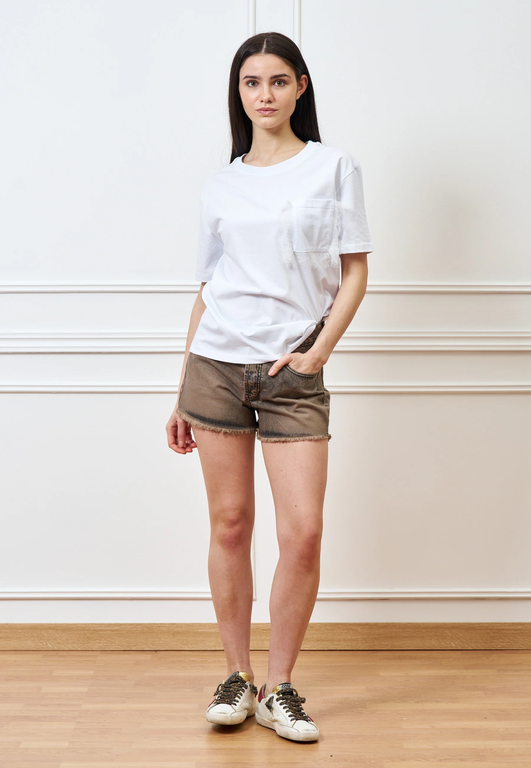 Jeans corto slavato - GRIGIO SCURO