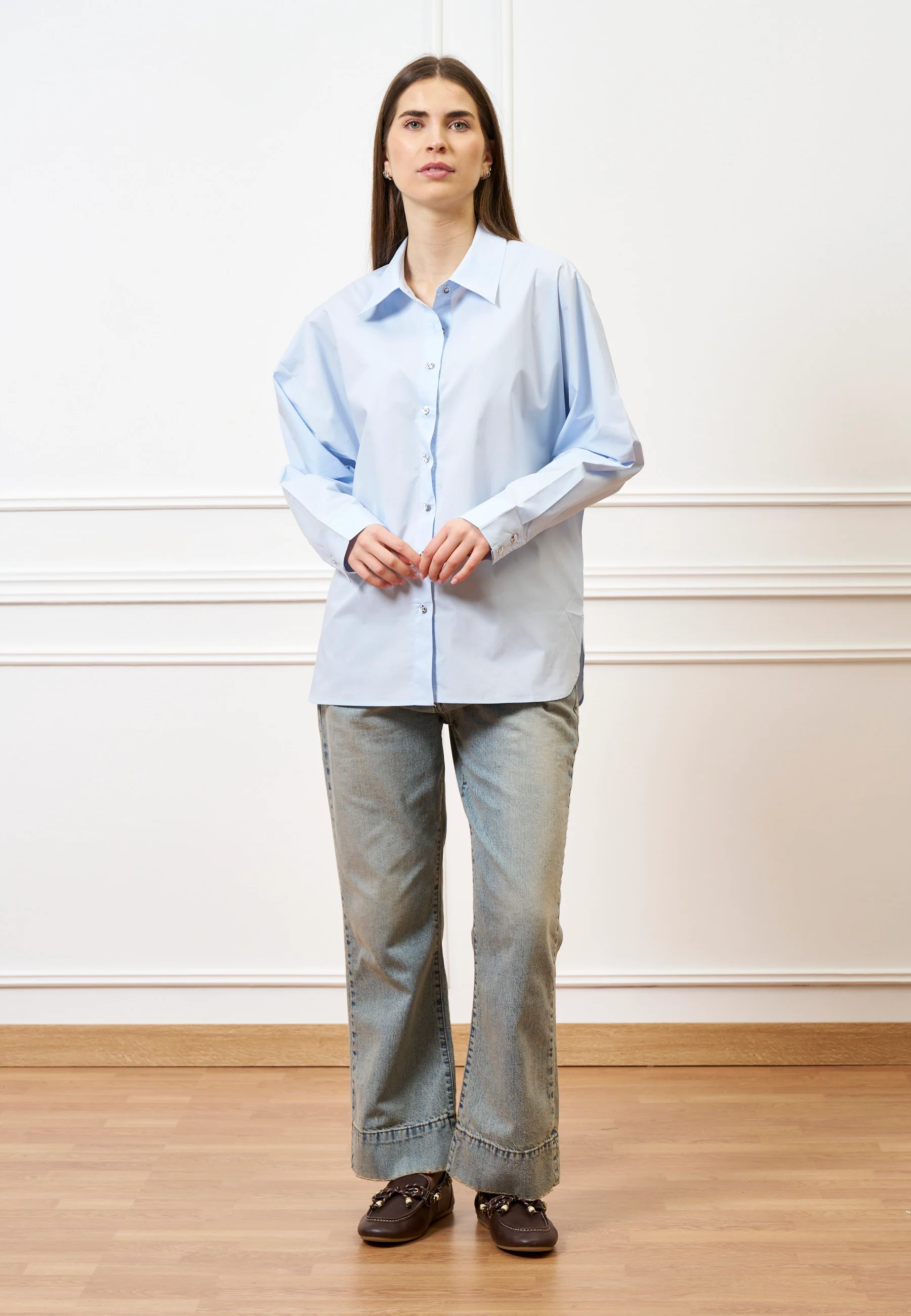 Jeans cropped con cucitura alta fondo - JEANS - Image 11