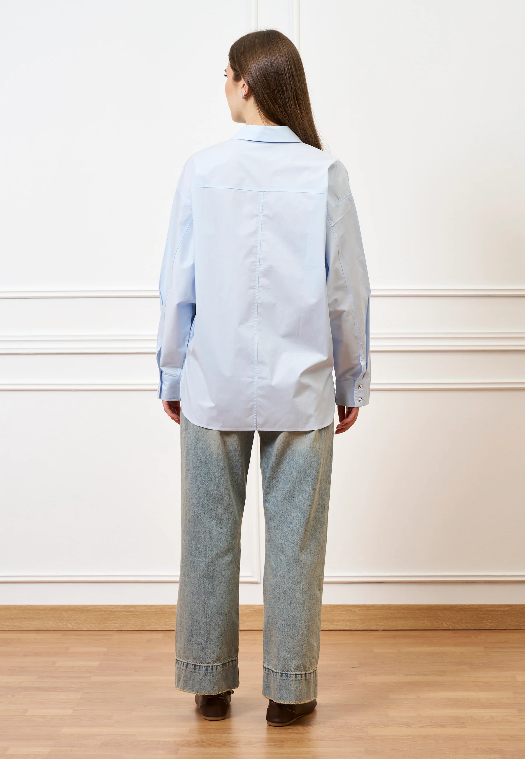 Jeans cropped con cucitura alta fondo - JEANS - Image 12