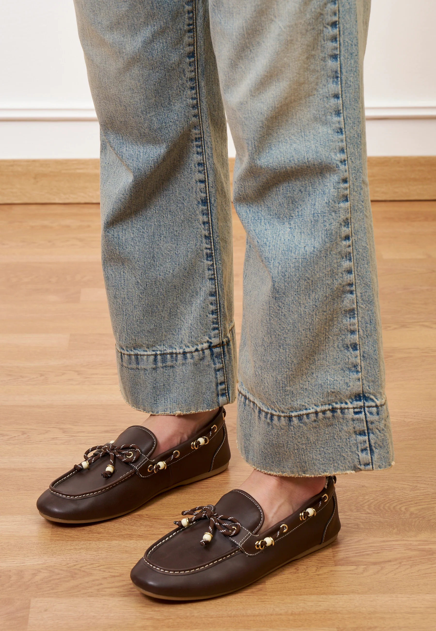 Jeans cropped con cucitura alta fondo - JEANS - Image 4