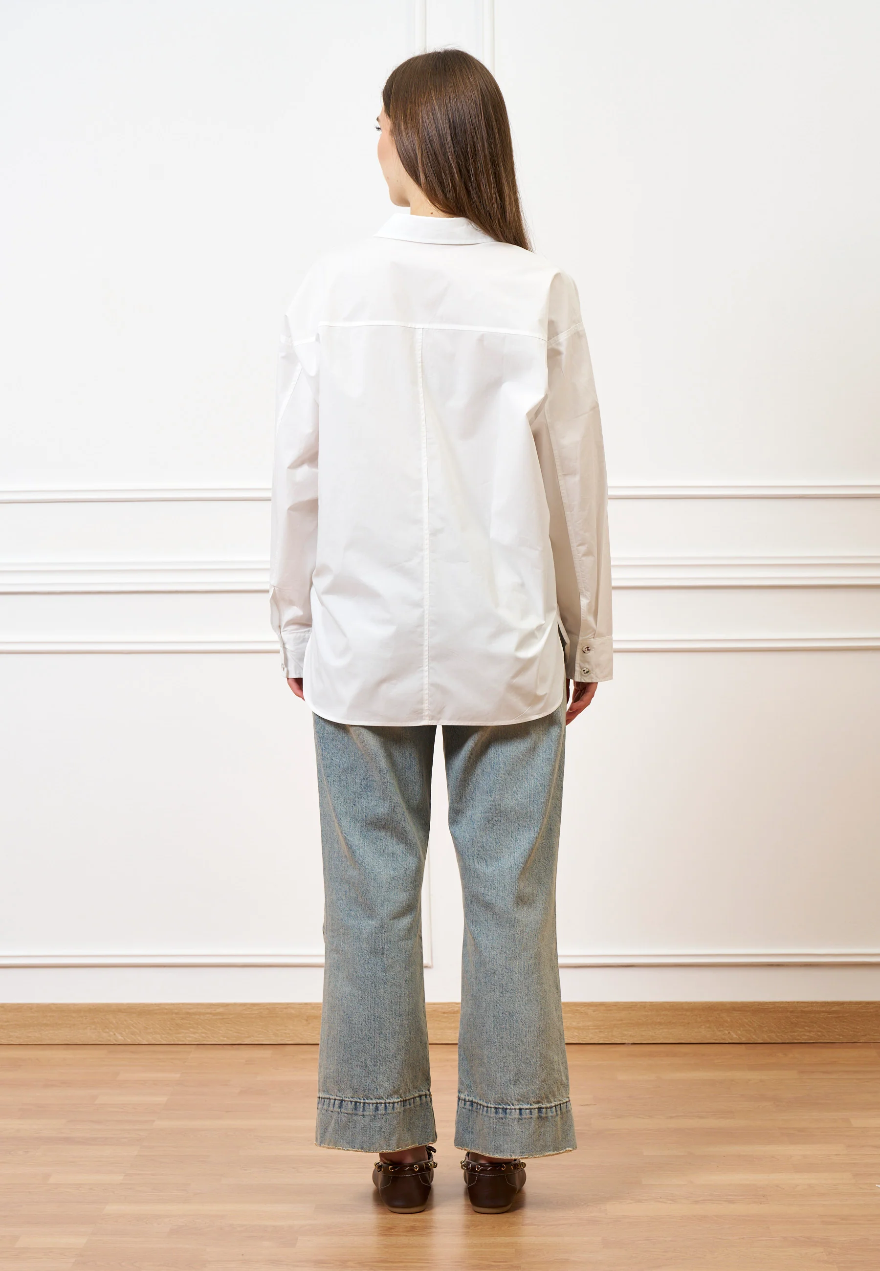 Jeans cropped con cucitura alta fondo - JEANS - Image 9