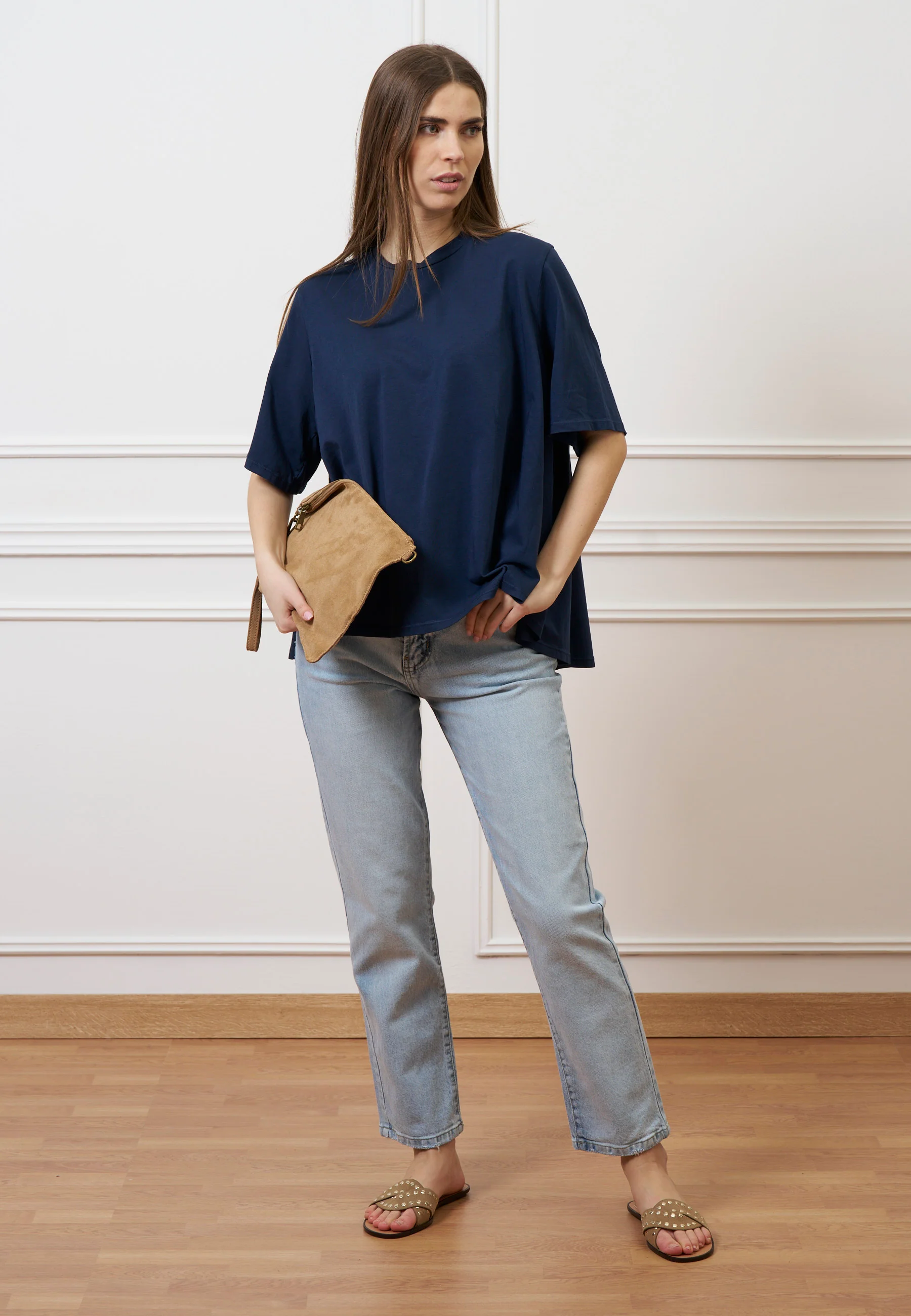 Jeans dritti a vita alta - JEANS CHIARO - Image 8