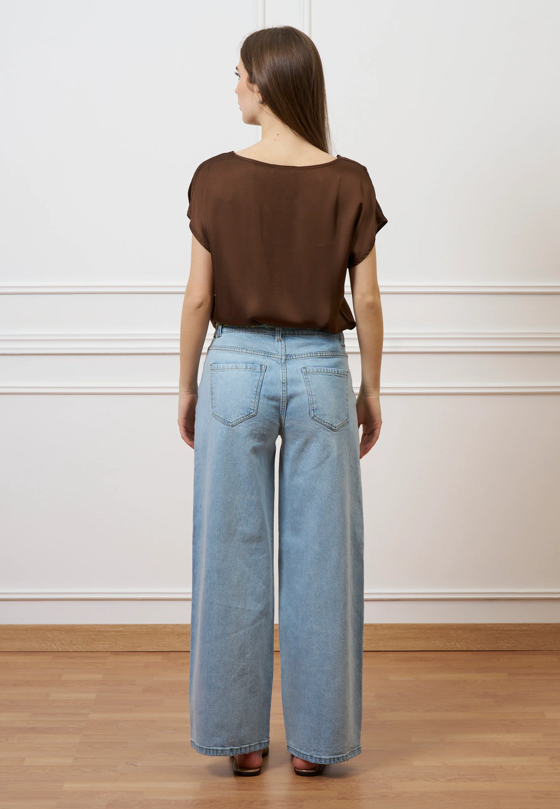Jeans palazzo a vita alta - JEANS CHIARO - Image 14