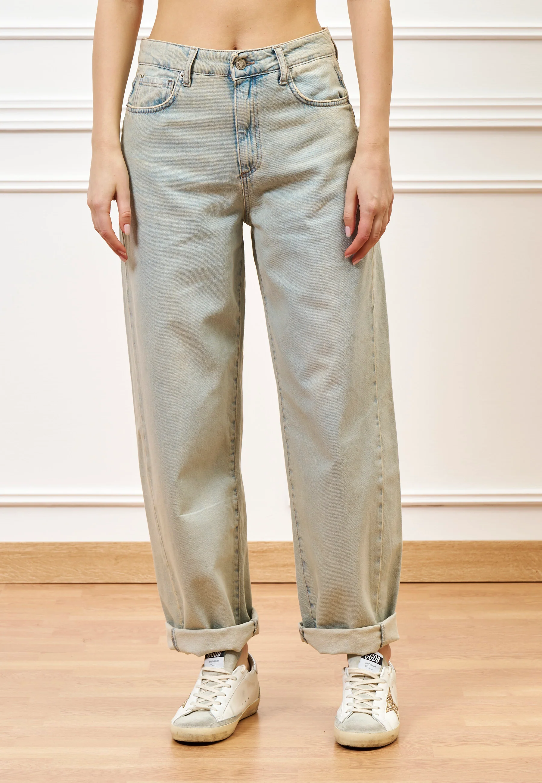 Jeans slavato balloon a vita alta - JEANS - Image 2
