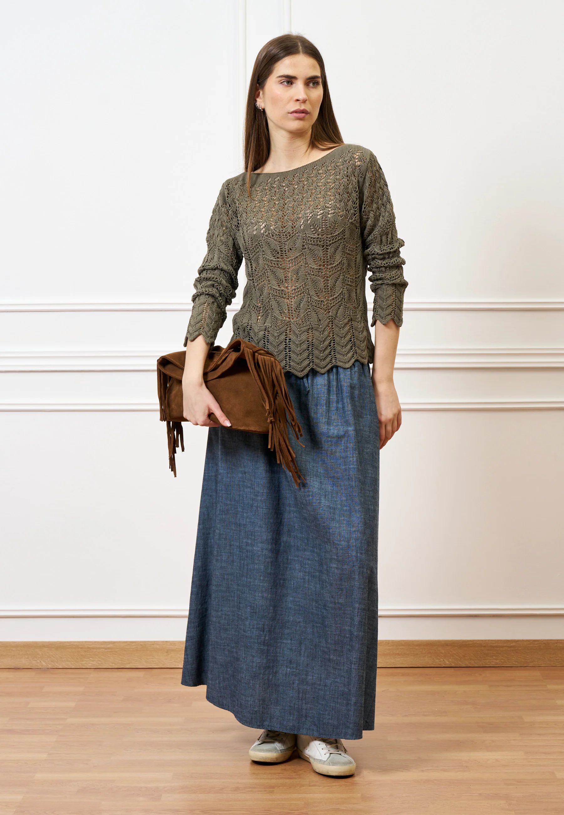 Maglia in cotone lavorata - MILITARE - Image 4