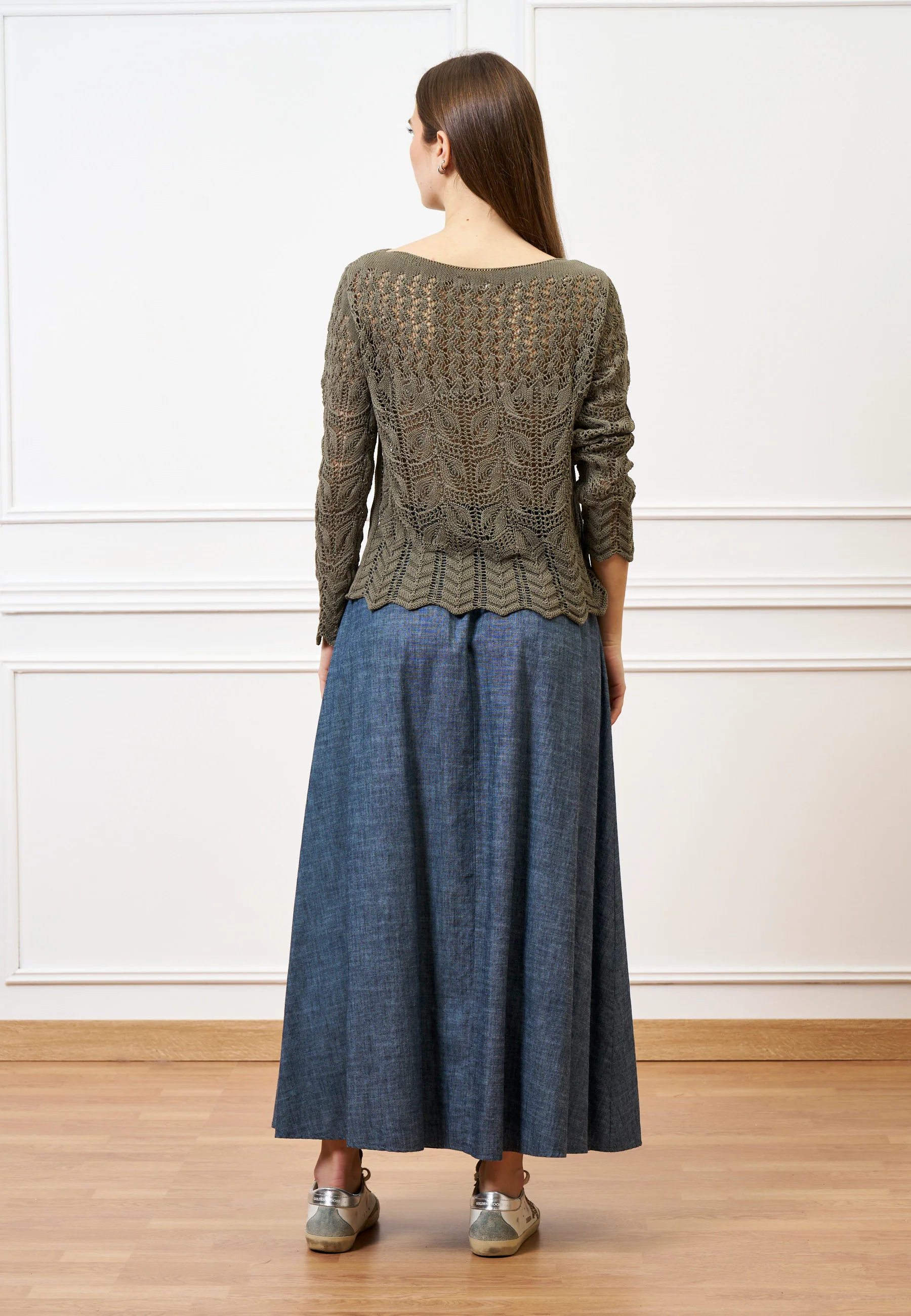 Maglia in cotone lavorata - MILITARE - Image 5