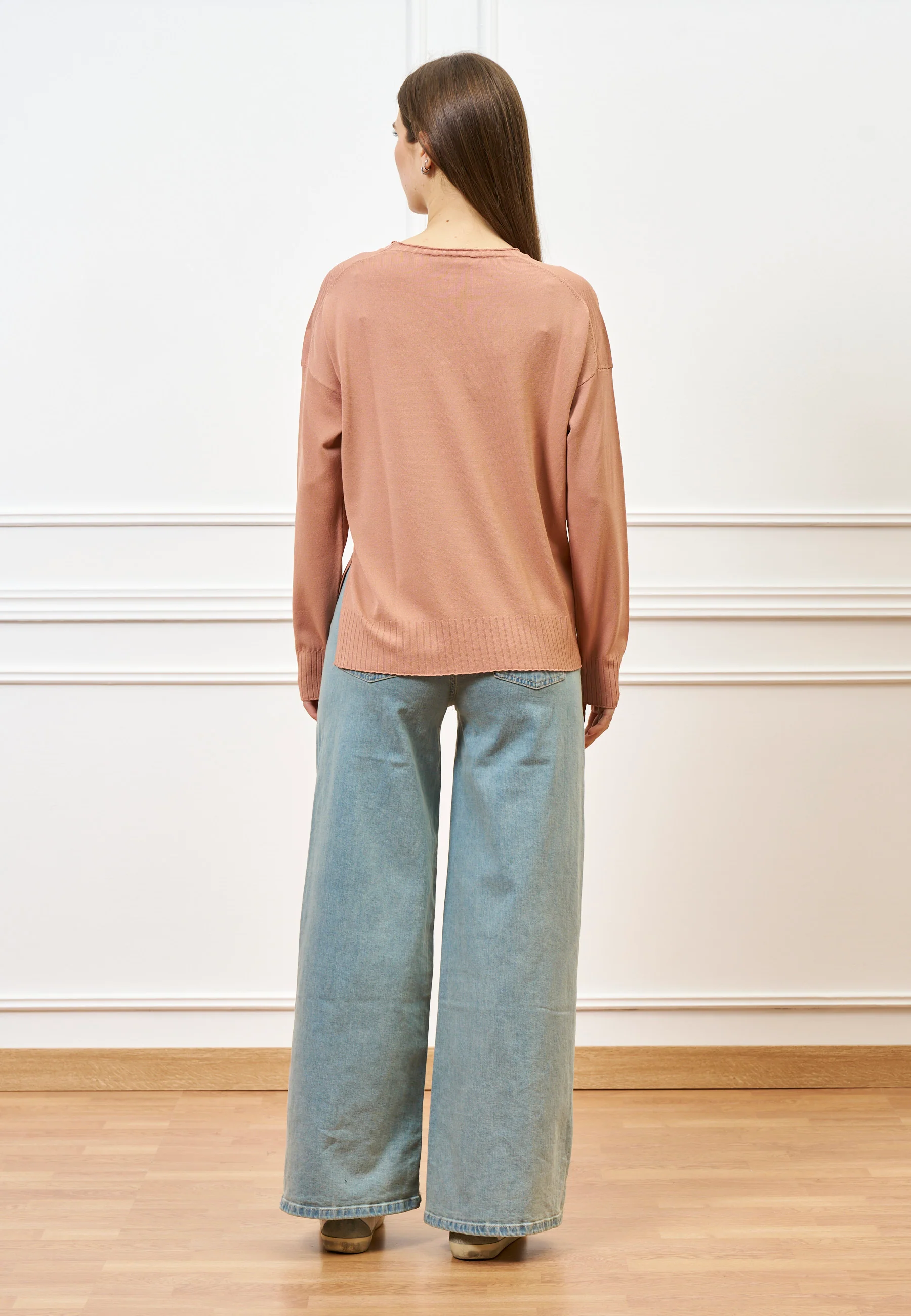 Maglia in viscosa con spacchi - ROSA ANTICO - Image 5