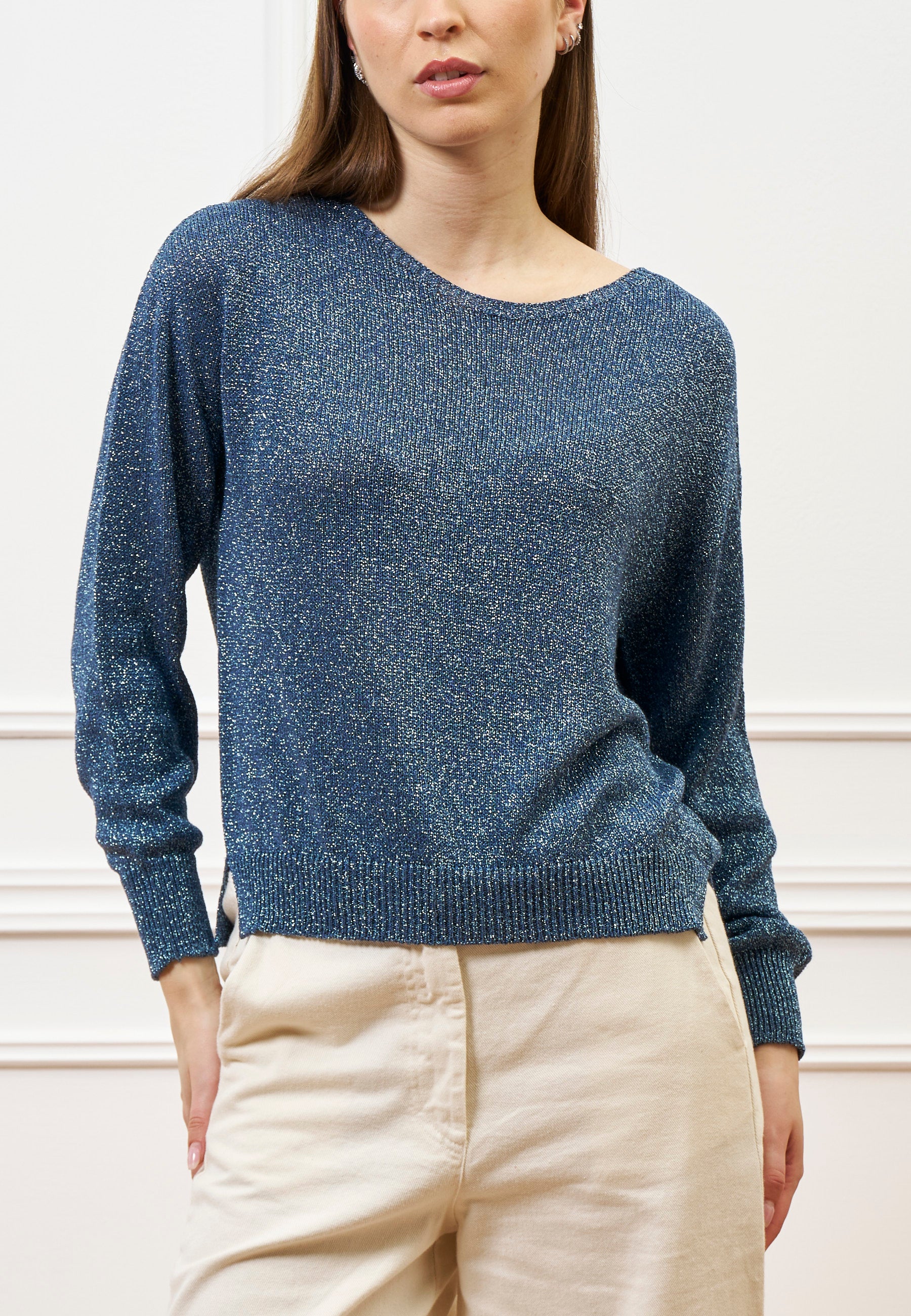 Maglia lurex con spacchi - C.ZUCCHERO