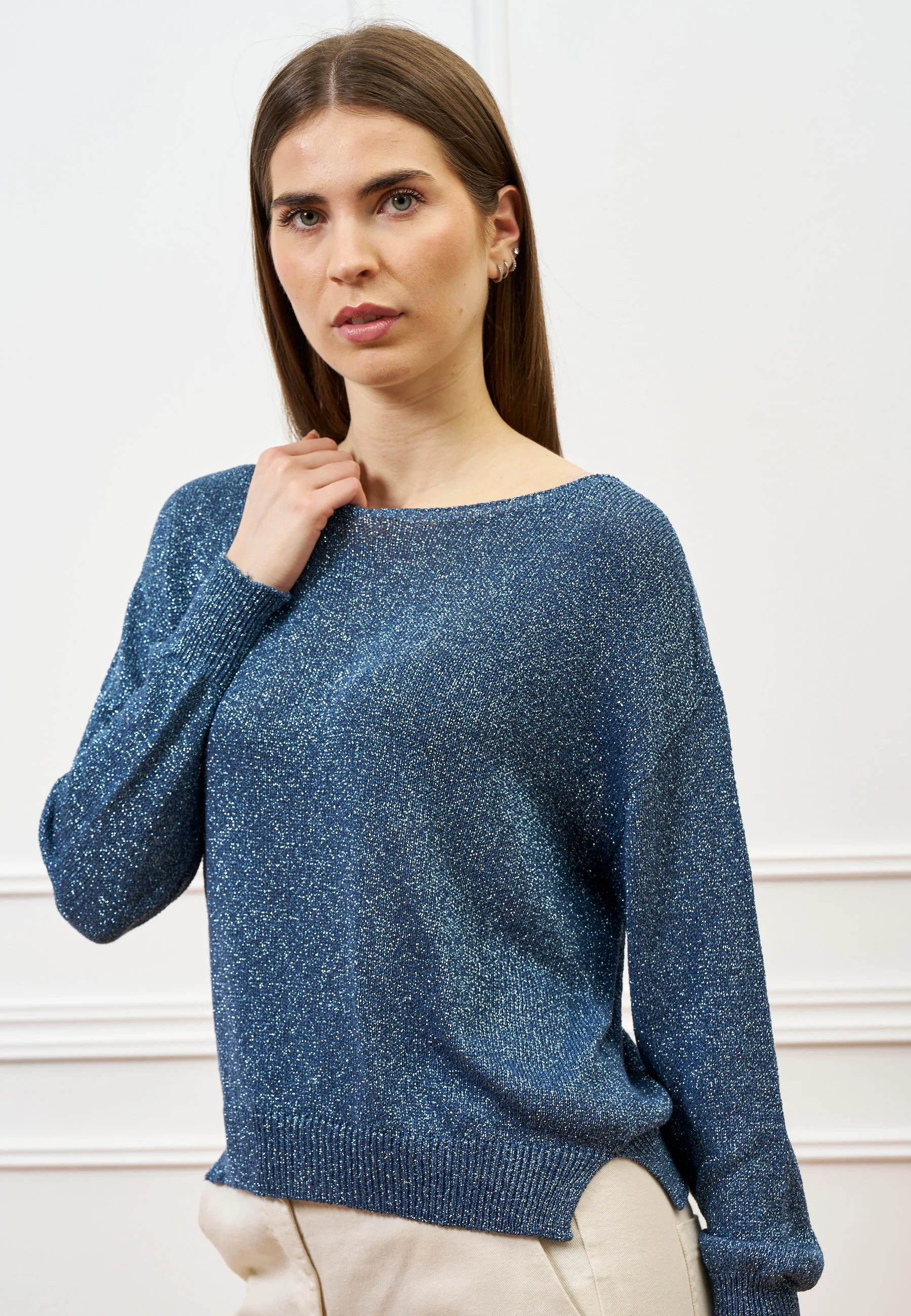 Maglia lurex con spacchi - C.ZUCCHERO - Image 2