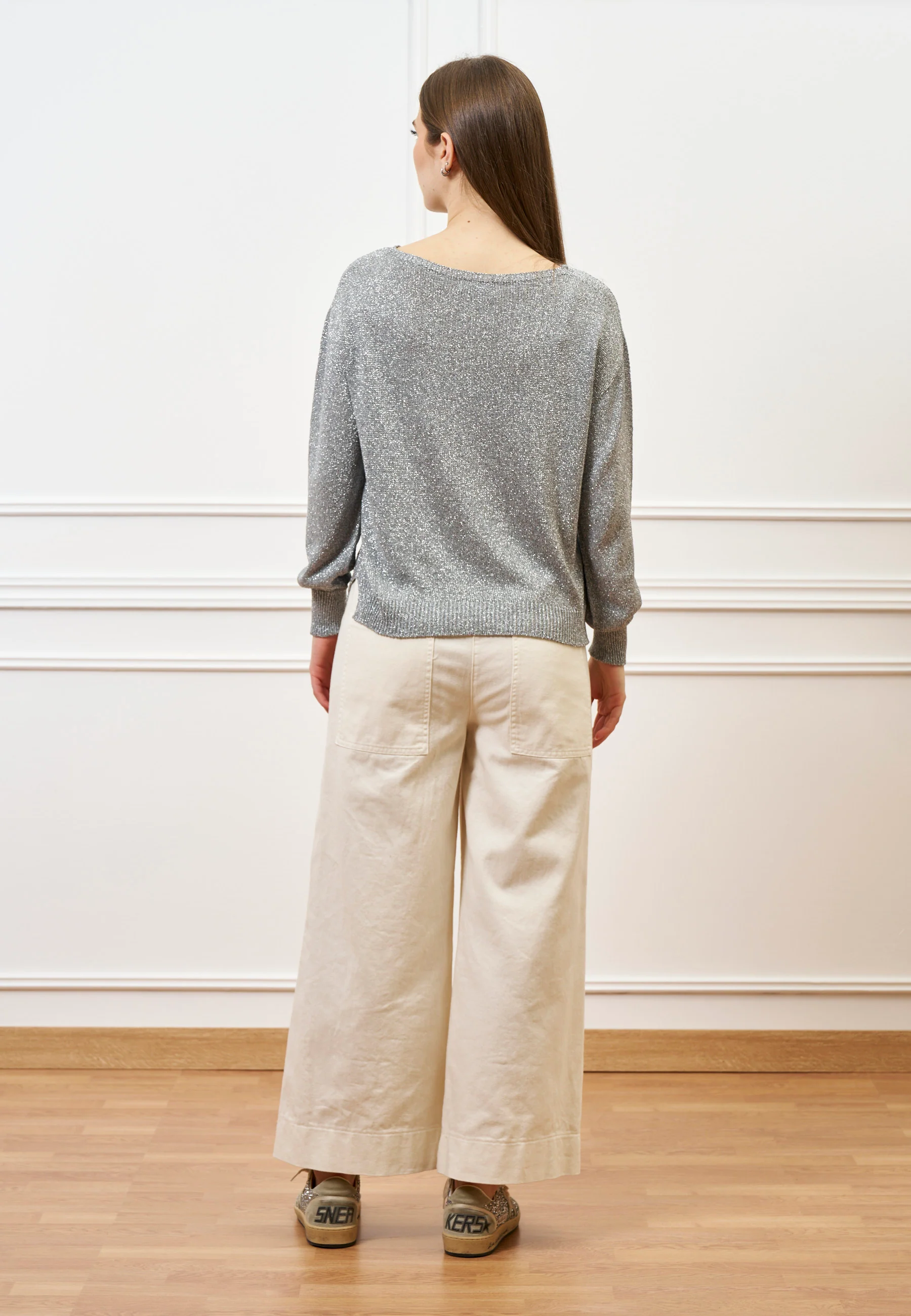 Maglia lurex con spacchi - GRIGIO MEDIO - Image 5