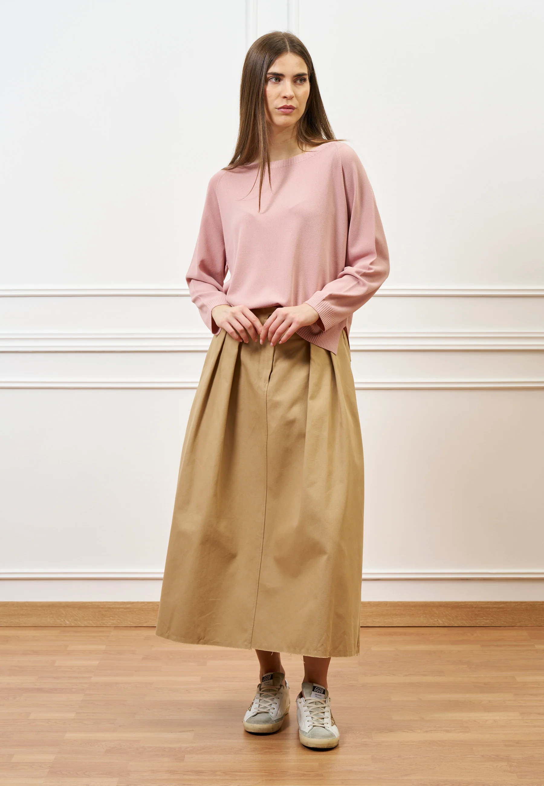 Maglia rasata con scollo a barca - ROSA ANTICO - Image 3