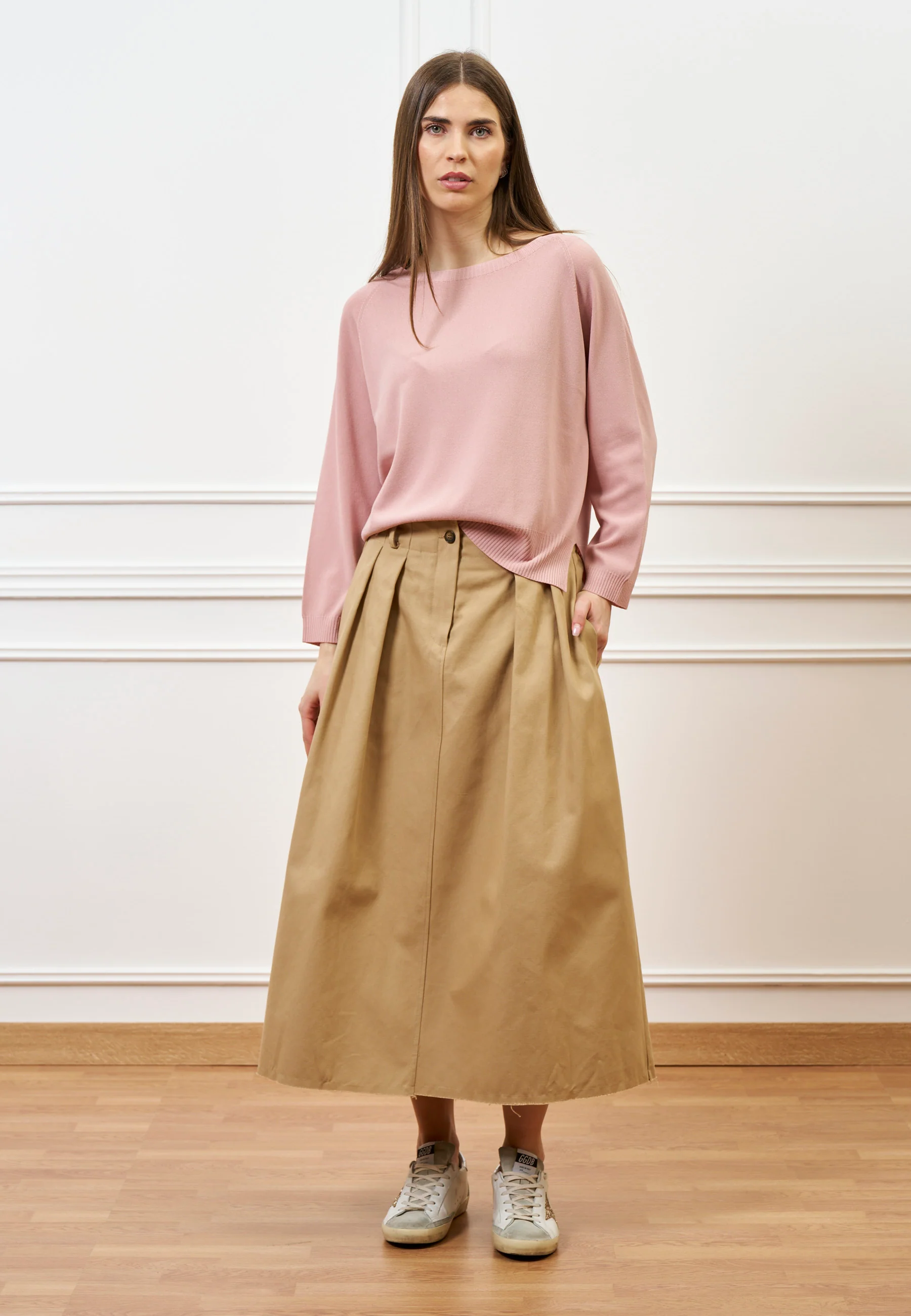 Maglia rasata con scollo a barca - ROSA ANTICO - Image 4