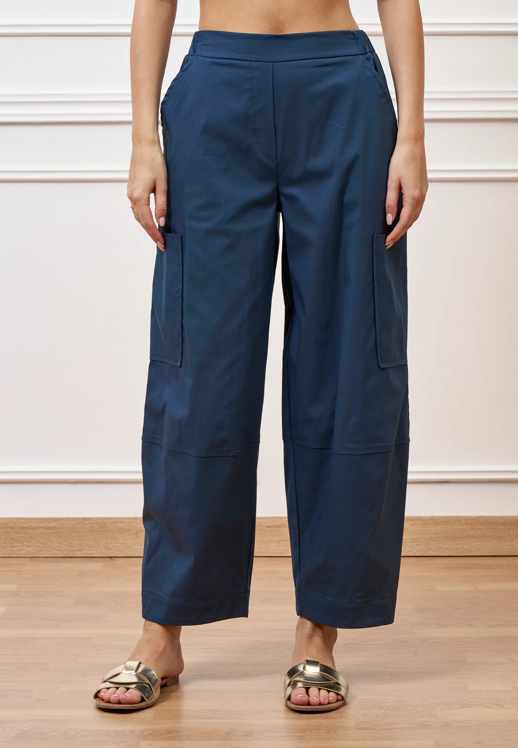 Pantalone ampio con tasconi - BLU - Image 2