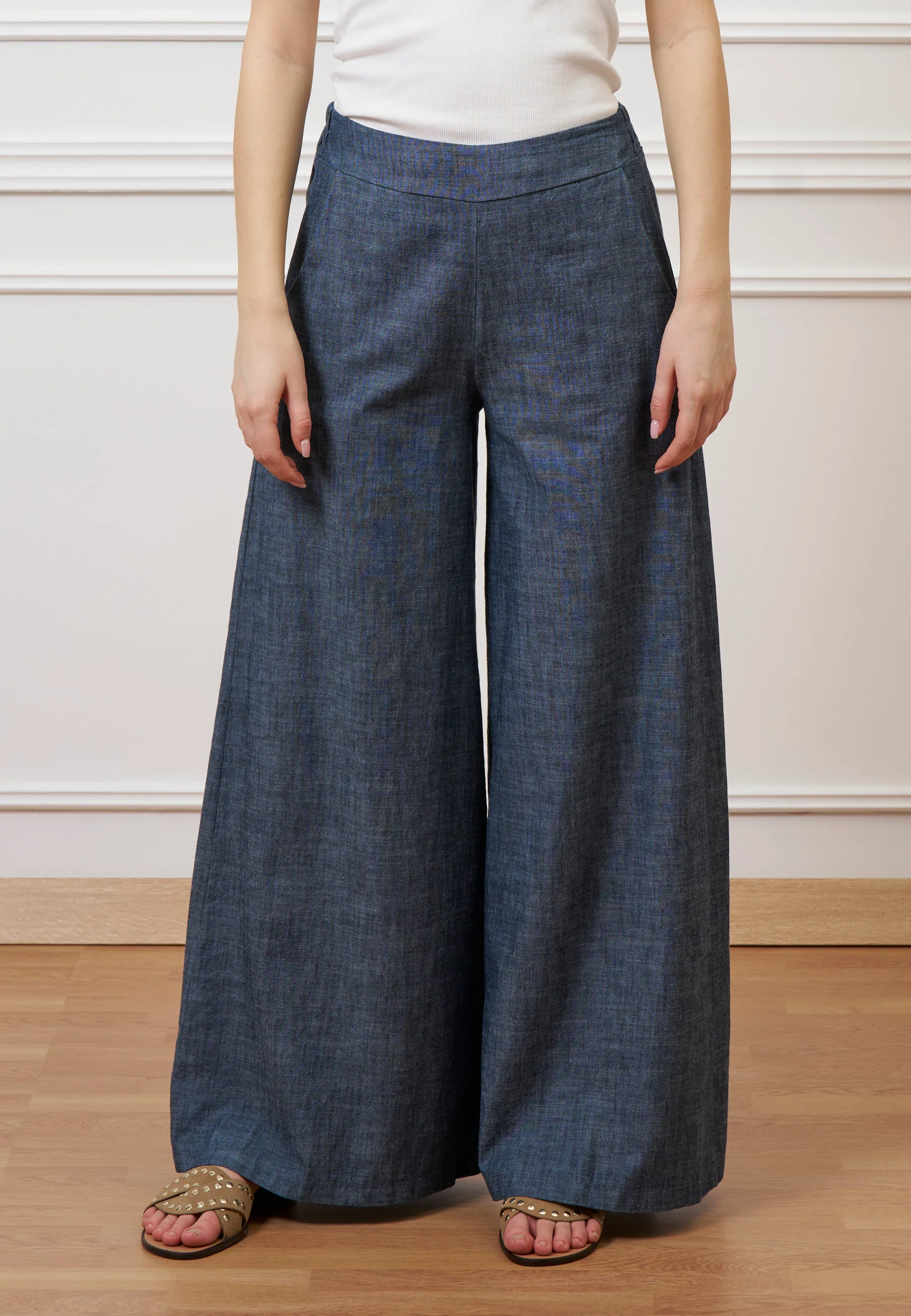 Pantalone ampio effetto denim - JEANS - Image 2