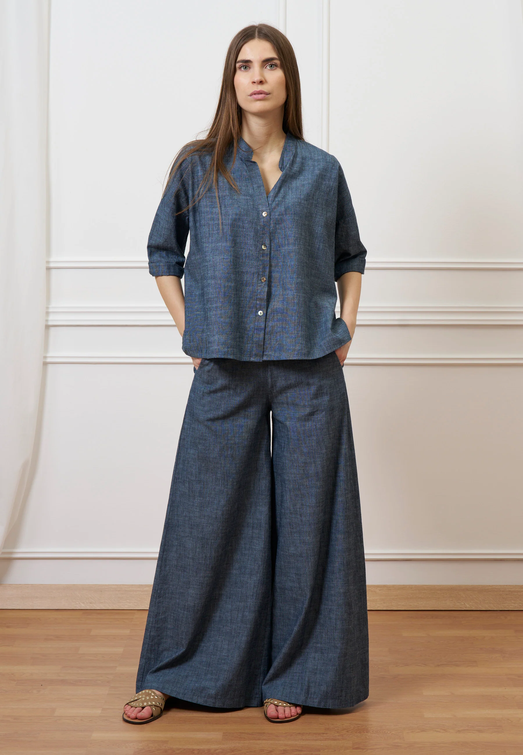 Pantalone ampio effetto denim - JEANS - Image 4