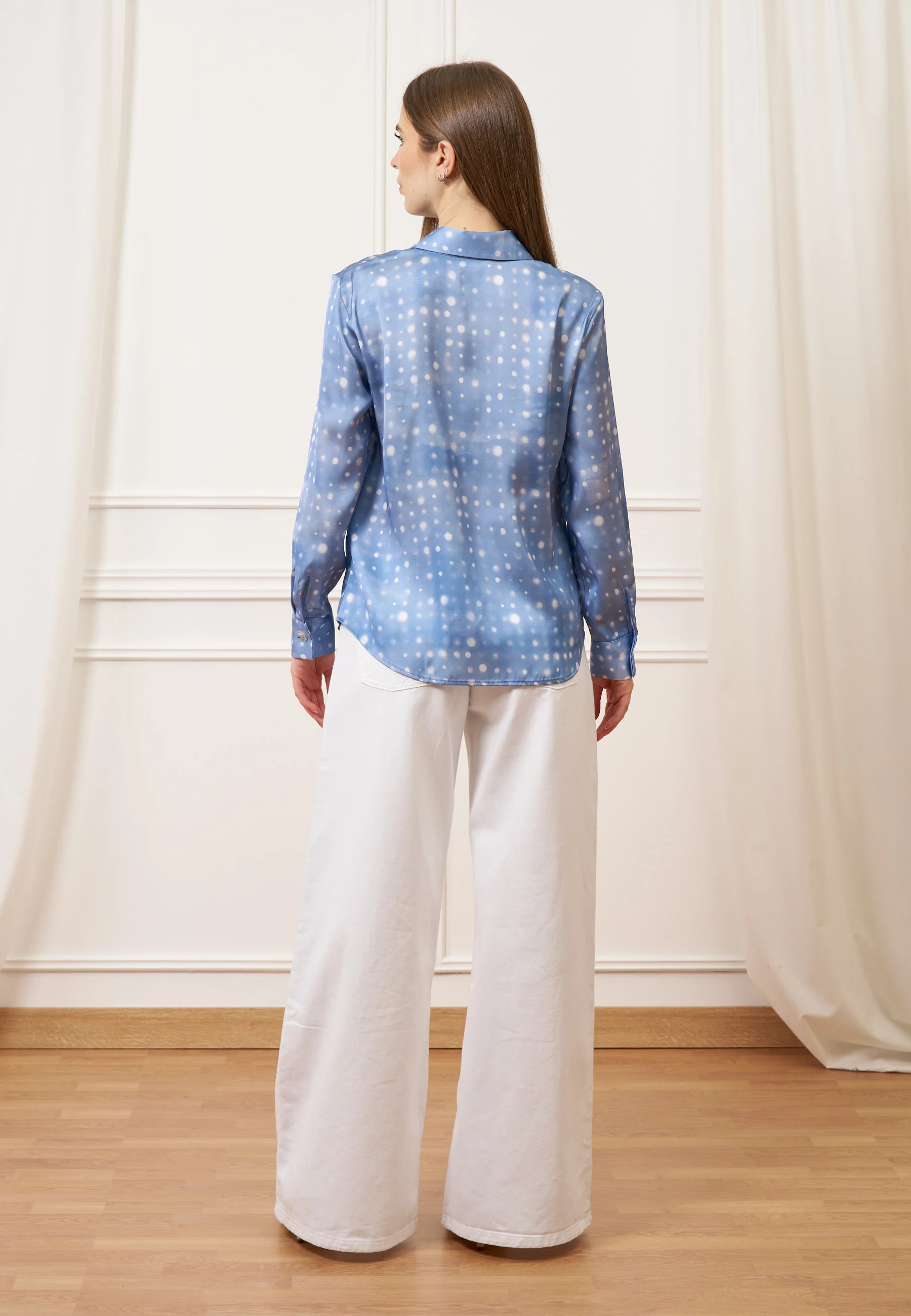 Pantalone ampio in cotone - BIANCO - Image 5
