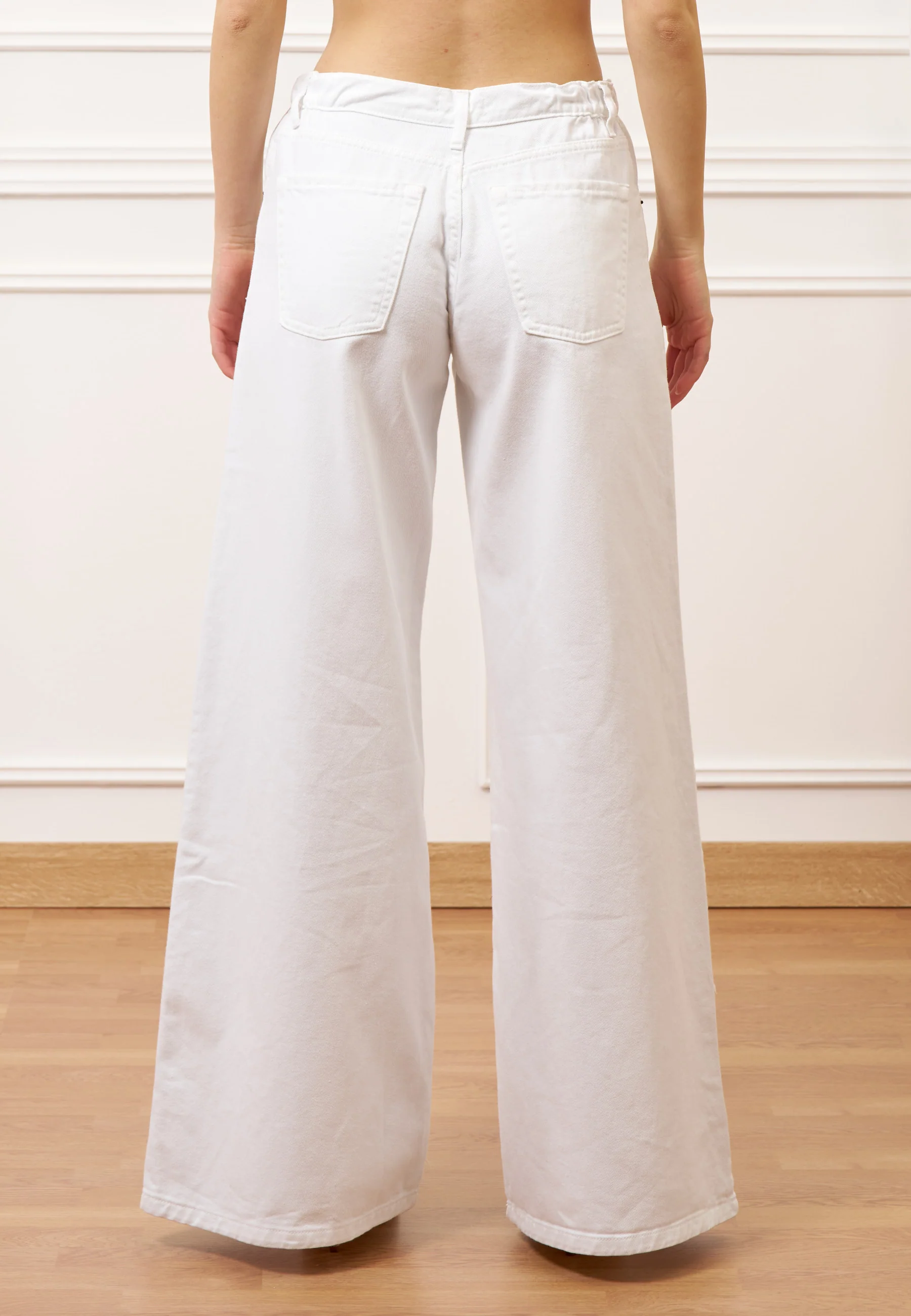 Pantalone ampio in cotone - BIANCO - Image 7