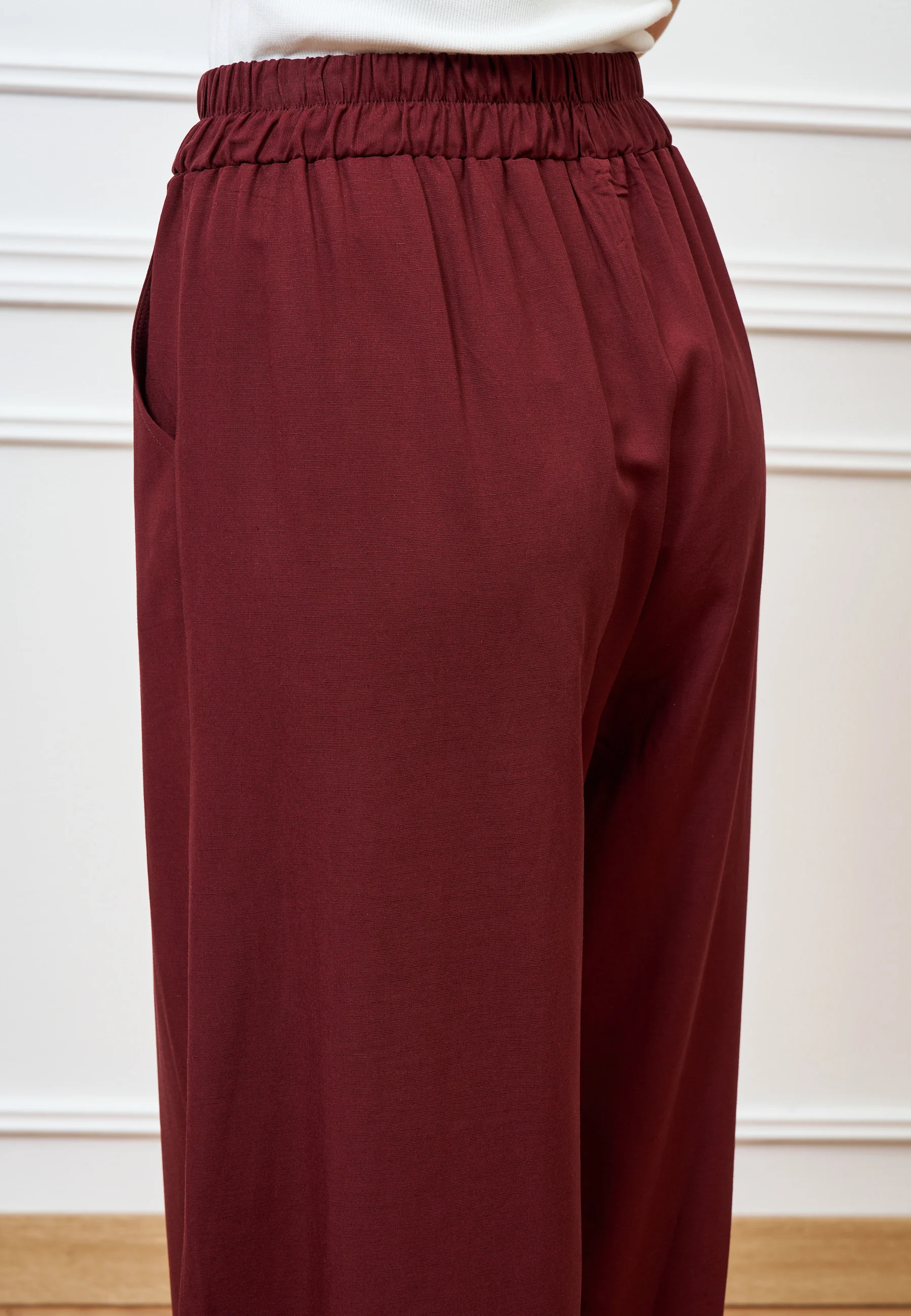Pantalone ampio in lino e viscosa - INDIA - Image 12