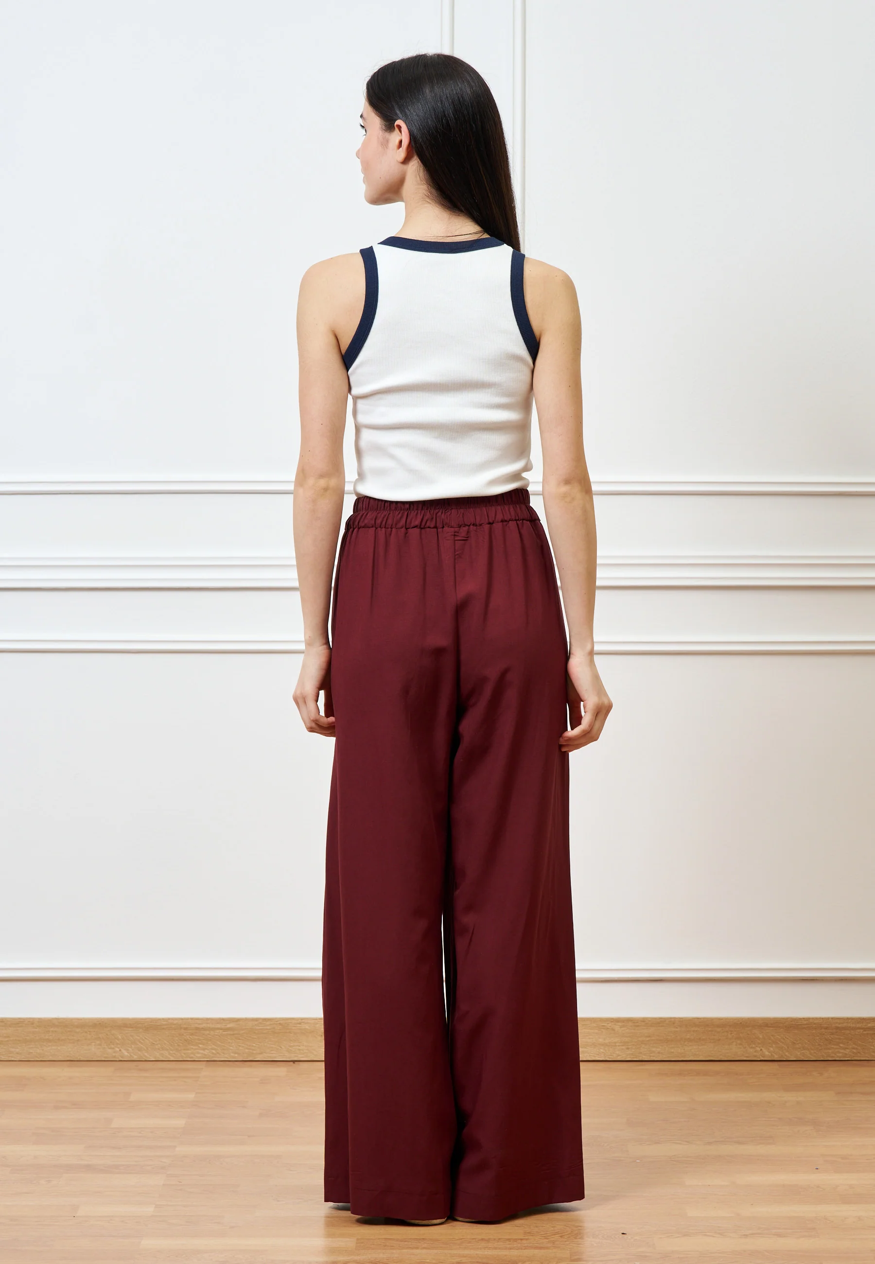 Pantalone ampio in lino e viscosa - INDIA - Image 13