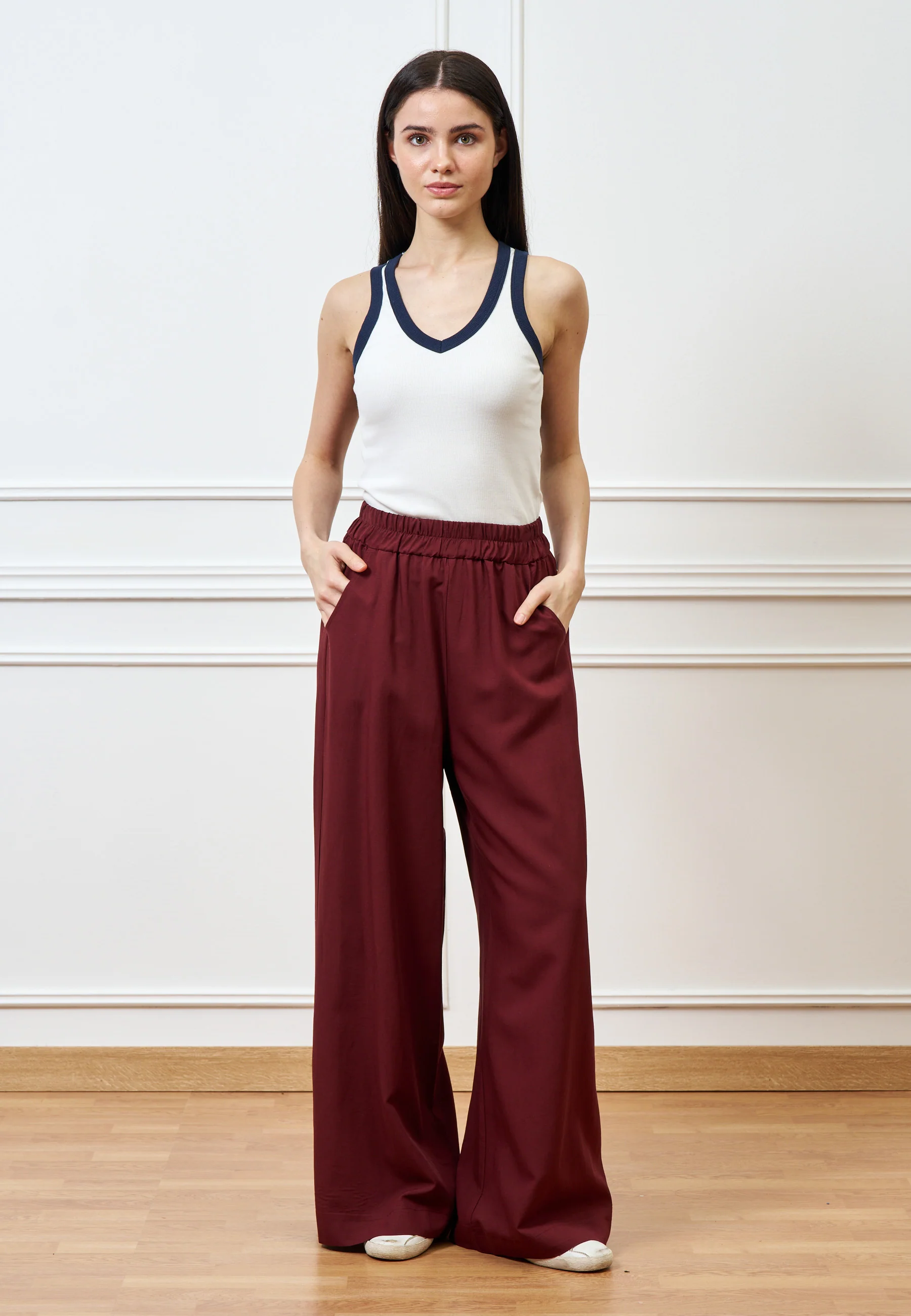 Pantalone ampio in lino e viscosa - INDIA - Image 7